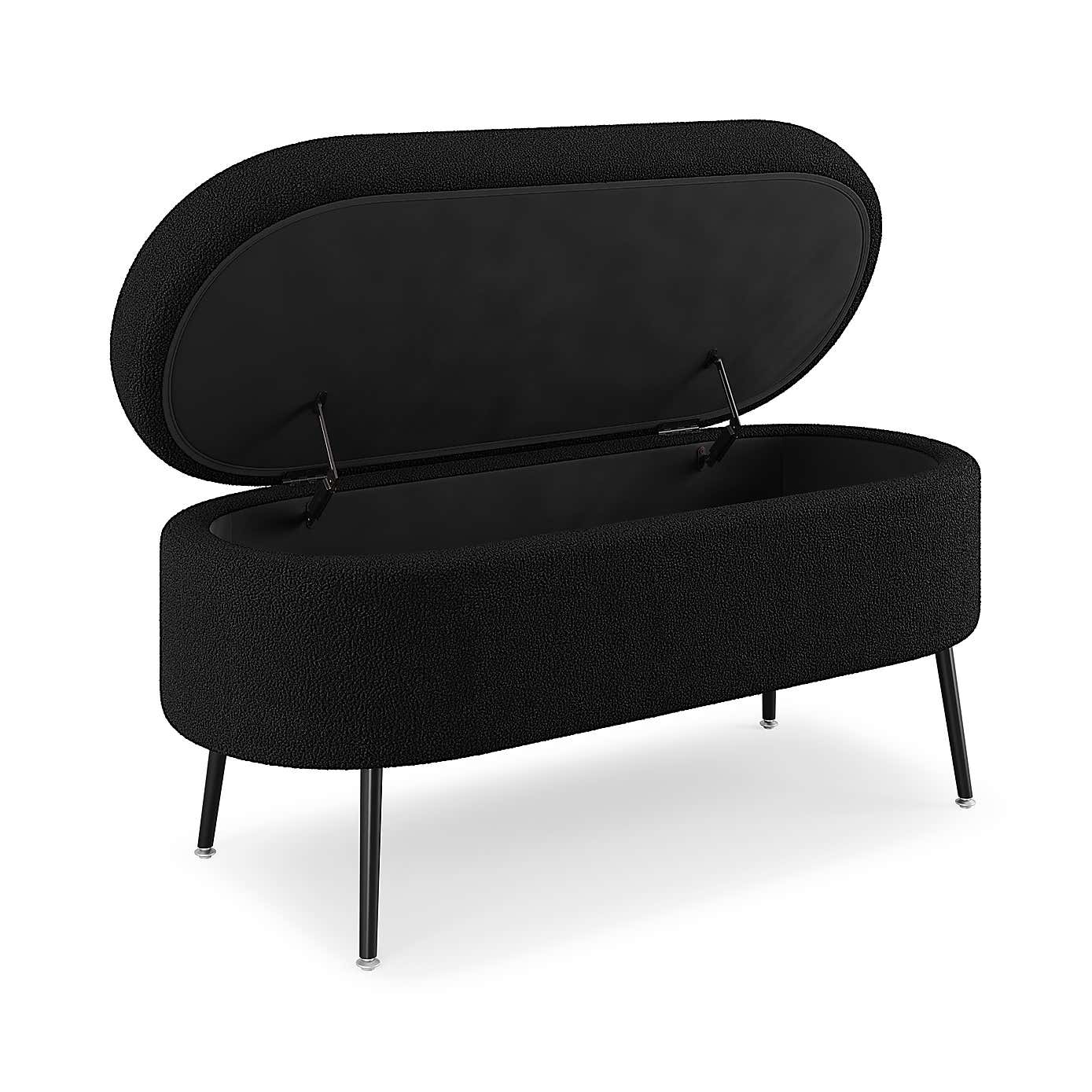 Evie Boucle Storage Ottoman