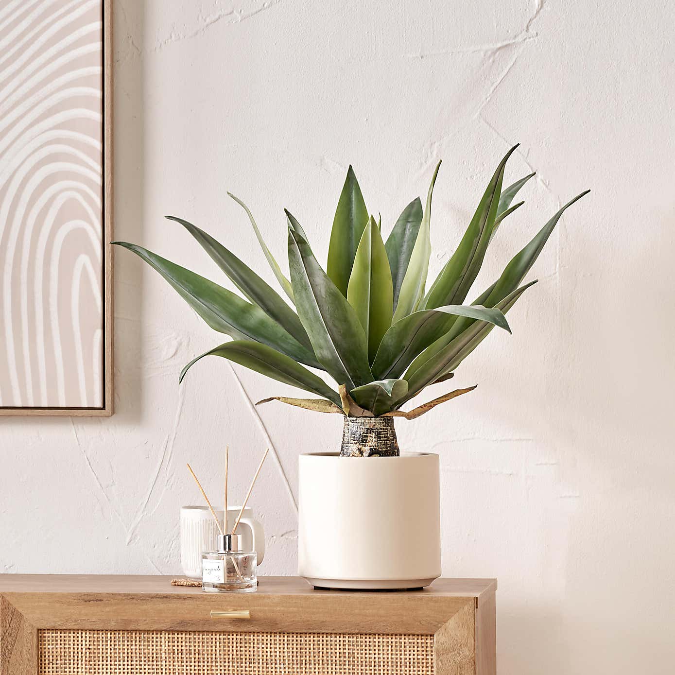Artificial Agave Plant in Cream Plant Pot