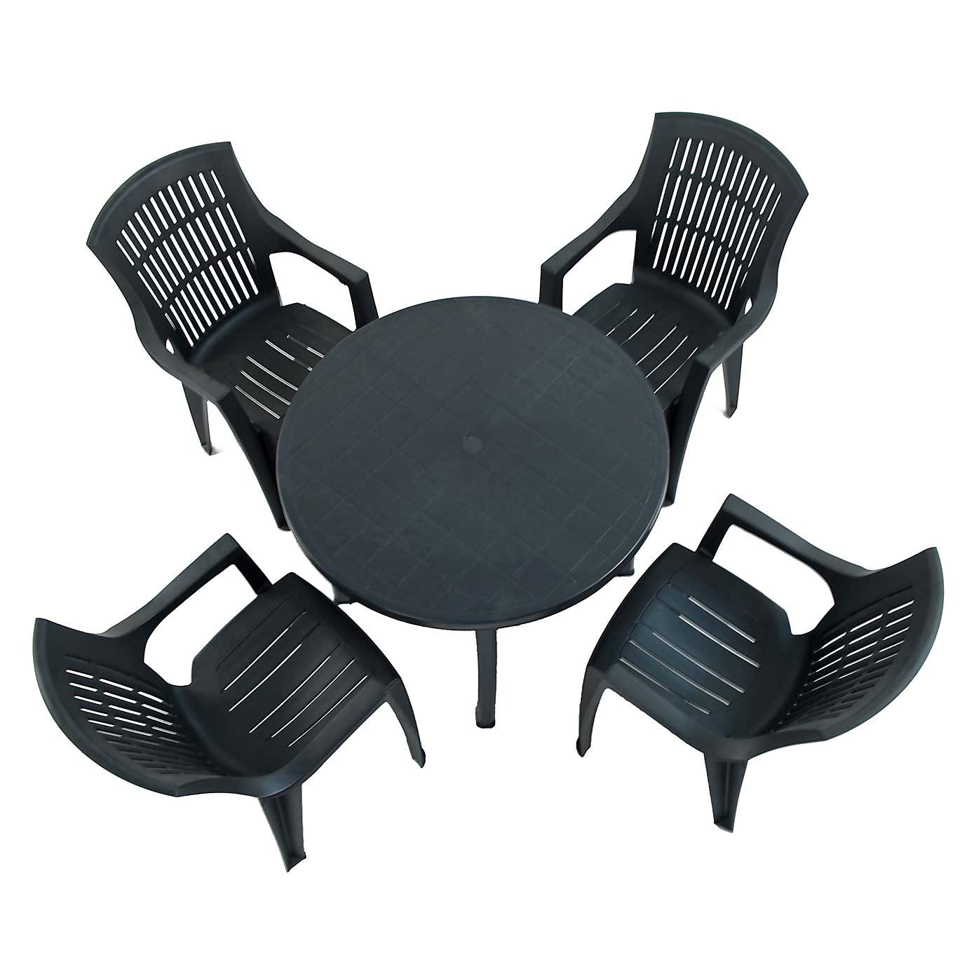 Trabella Athena Round Patio Table with 4 Bonnie Chairs