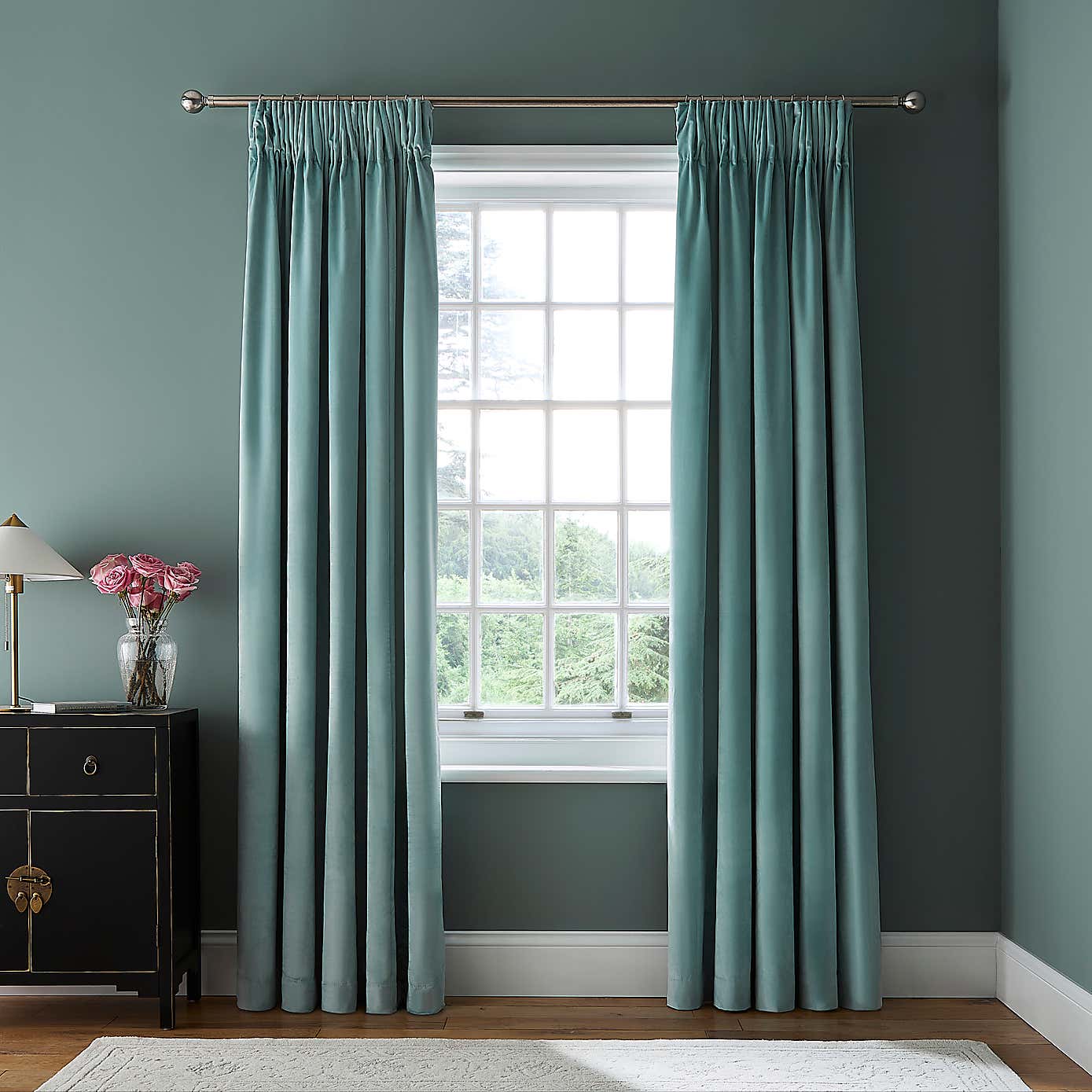 Dorma Burford Blackout Velvet Pencil Pleat Curtains