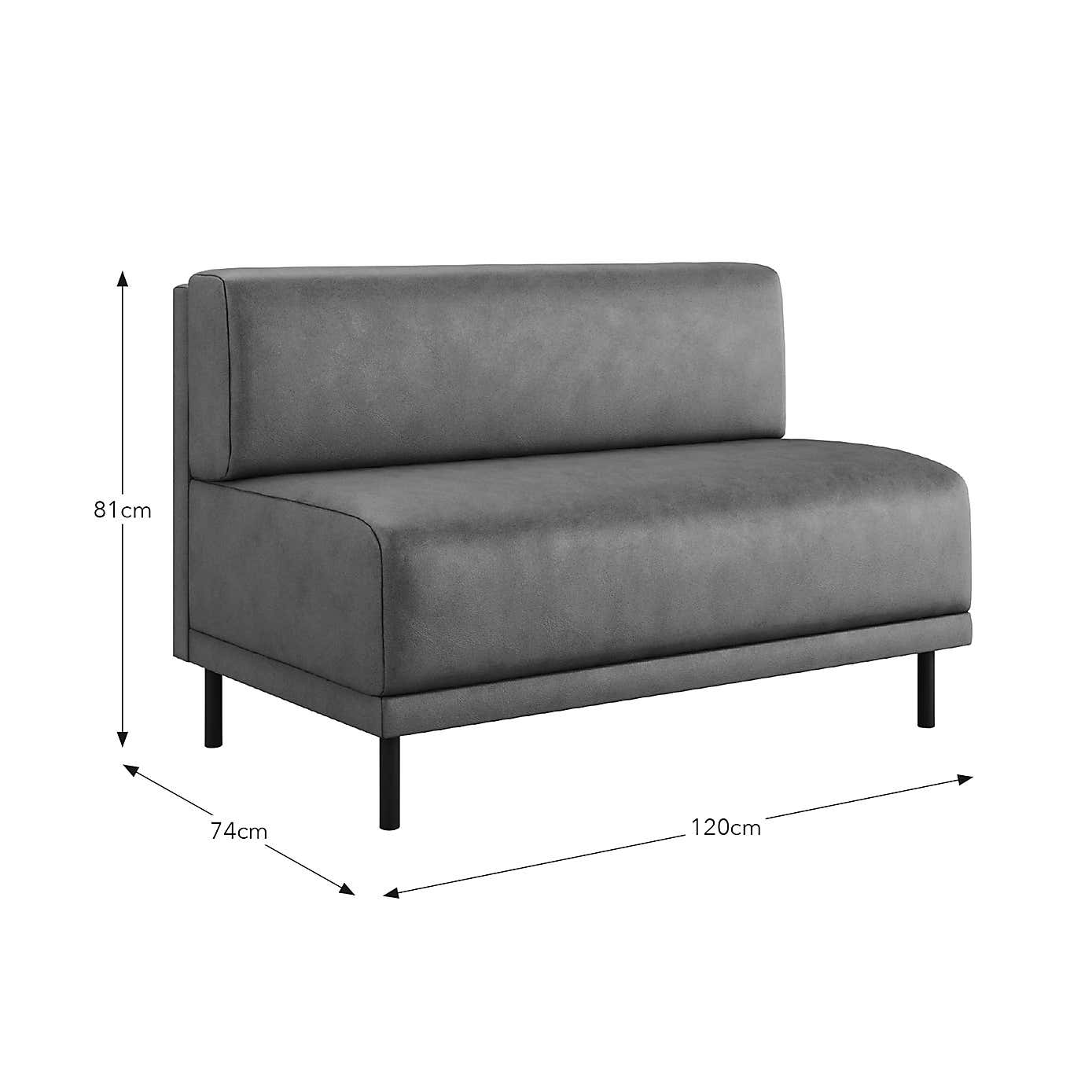 Mae Long Dining Bench, Faux Leather