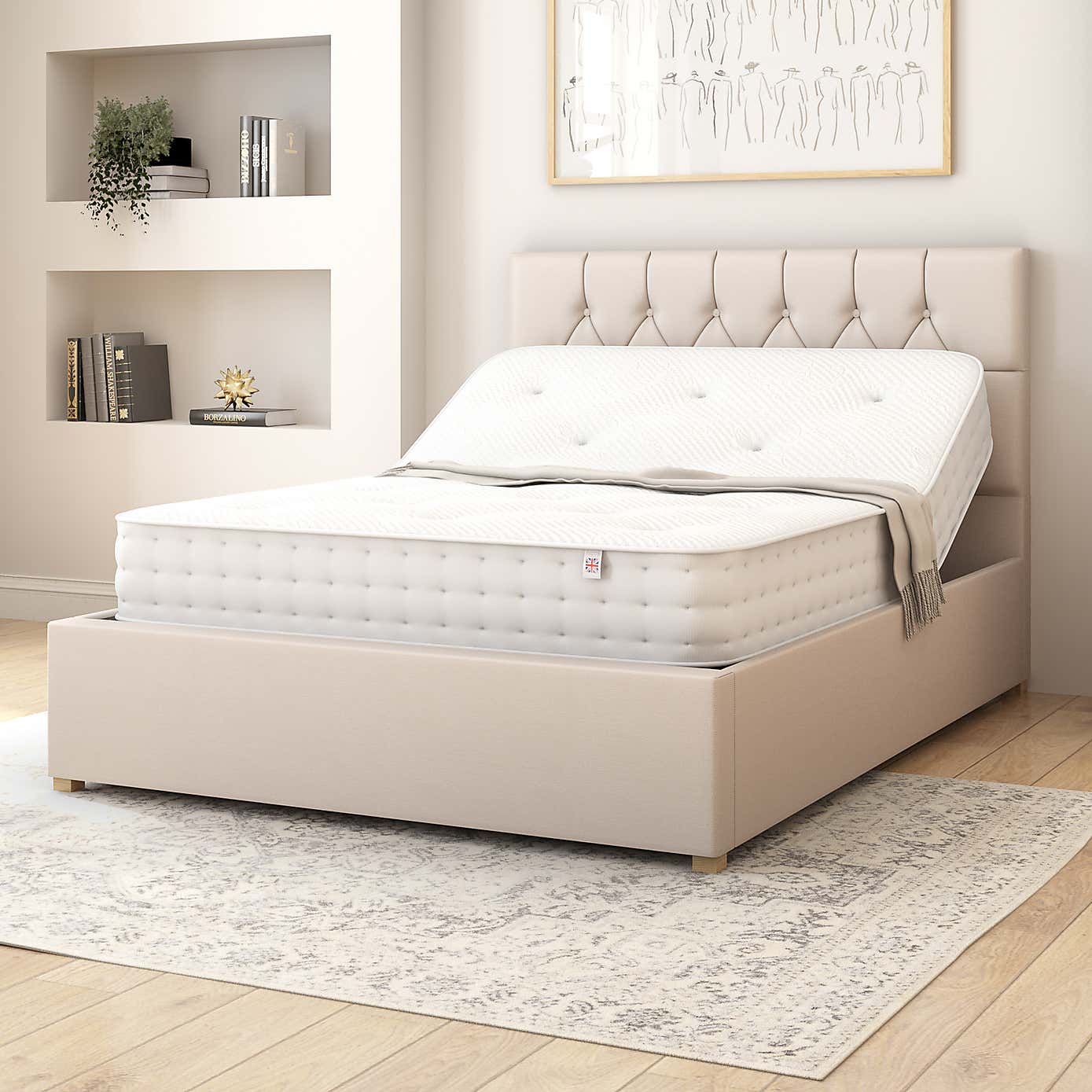 Olivier Eire Linen Adjustable Bed