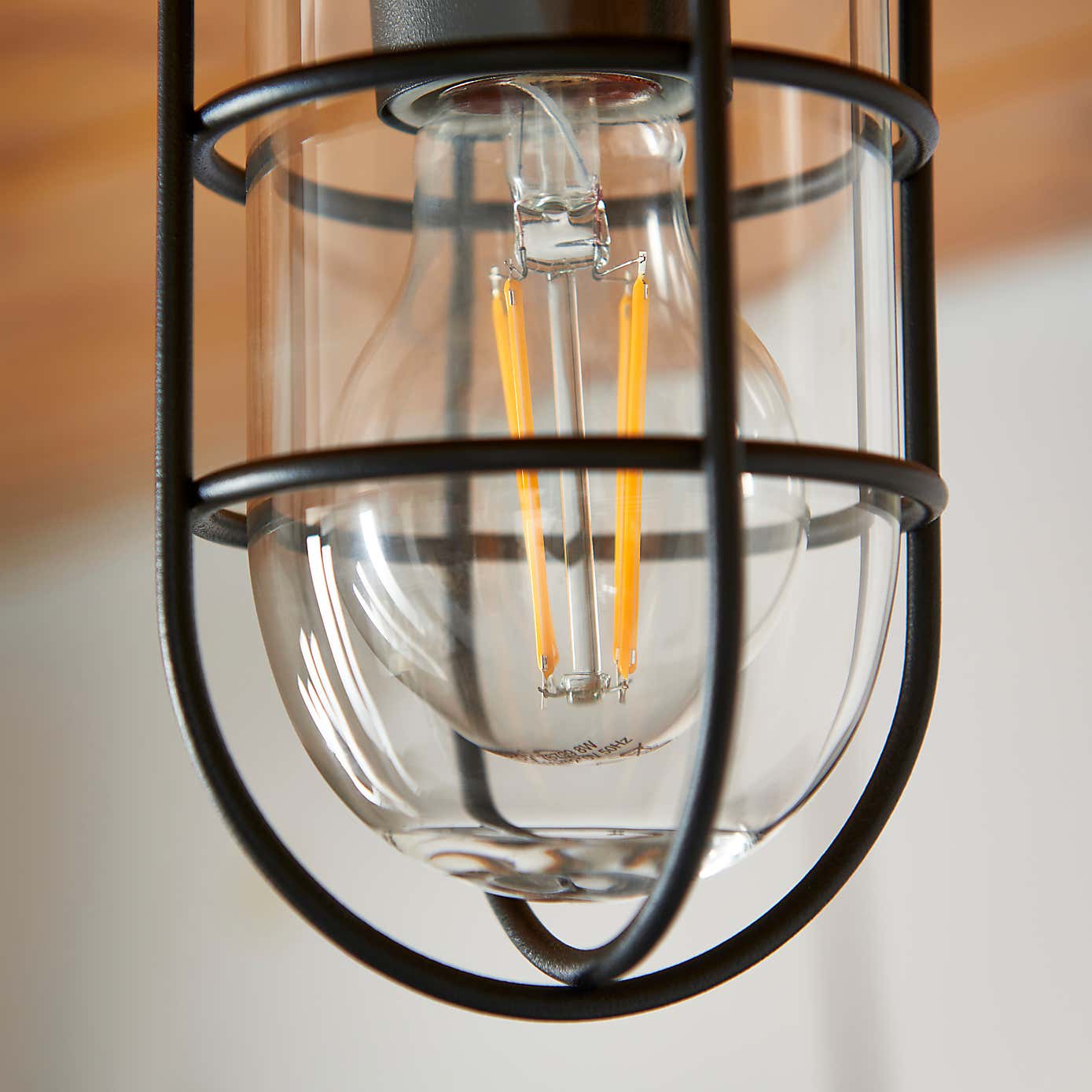 Barker Industrial Indoor Outdoor Flush Ceiling Light