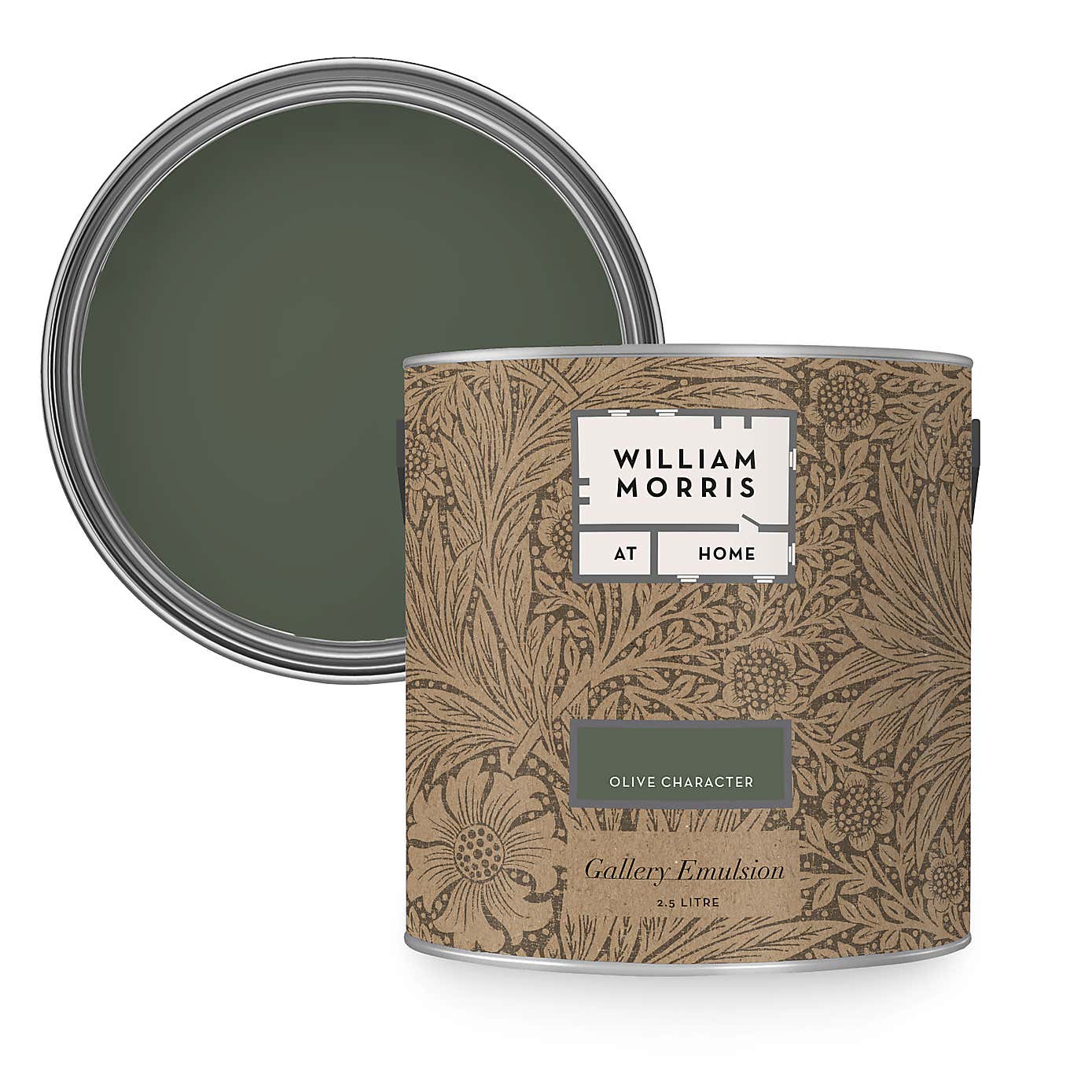 William Morris At Home Olive Character Gallery Emulsion Paint