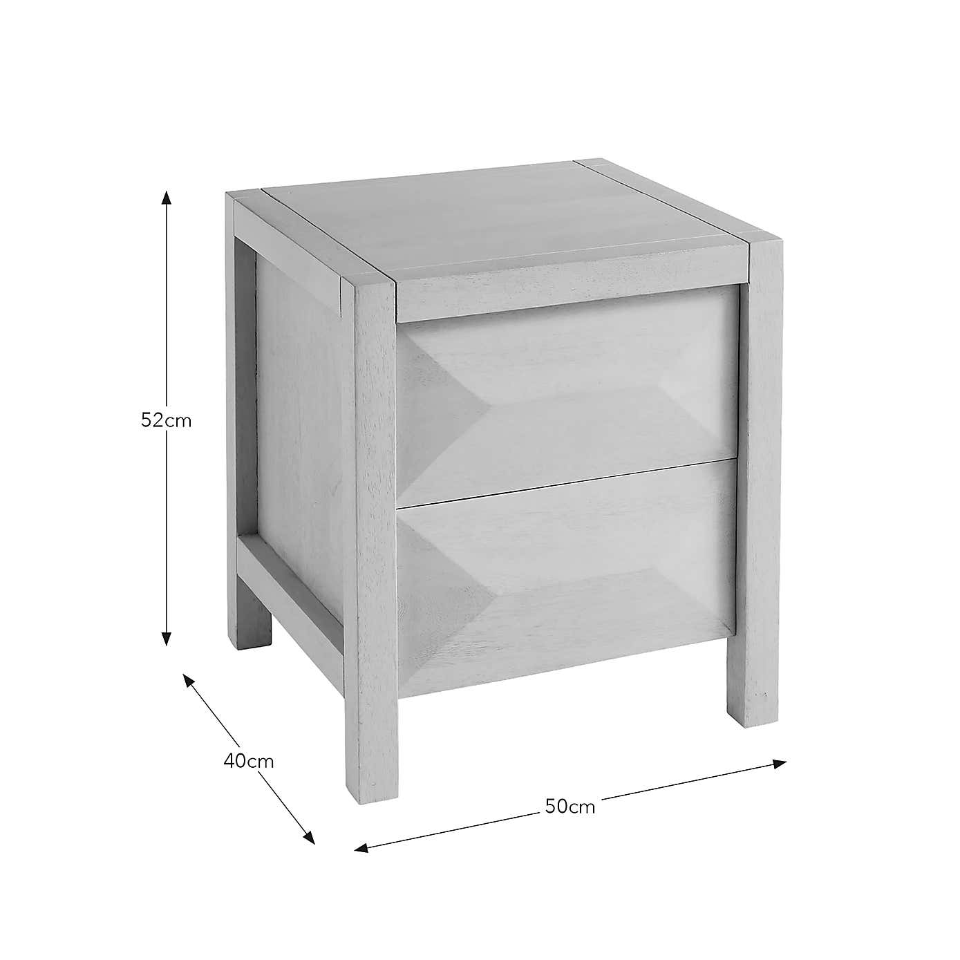 Watkins 2 Drawer Bedside Table, Mango Wood