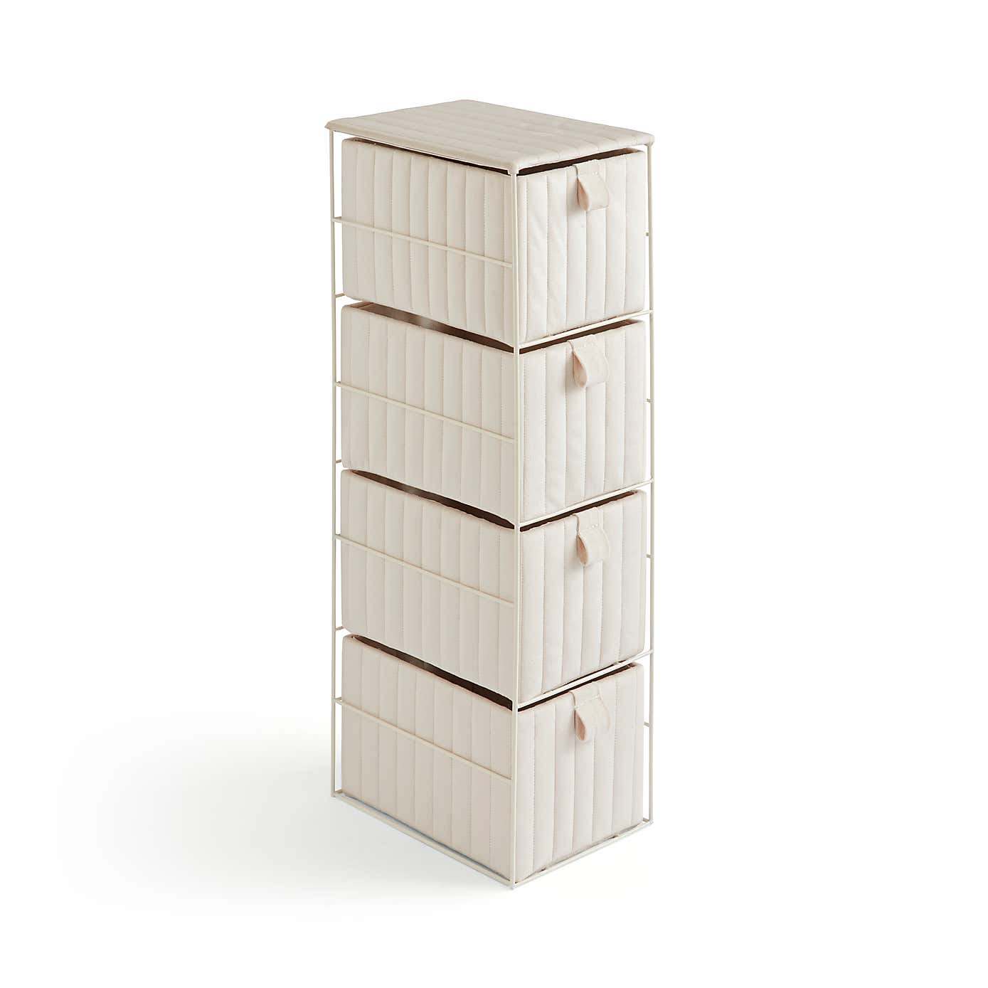 Modern Luxe Ribbed 4 Drawer Storage Tower