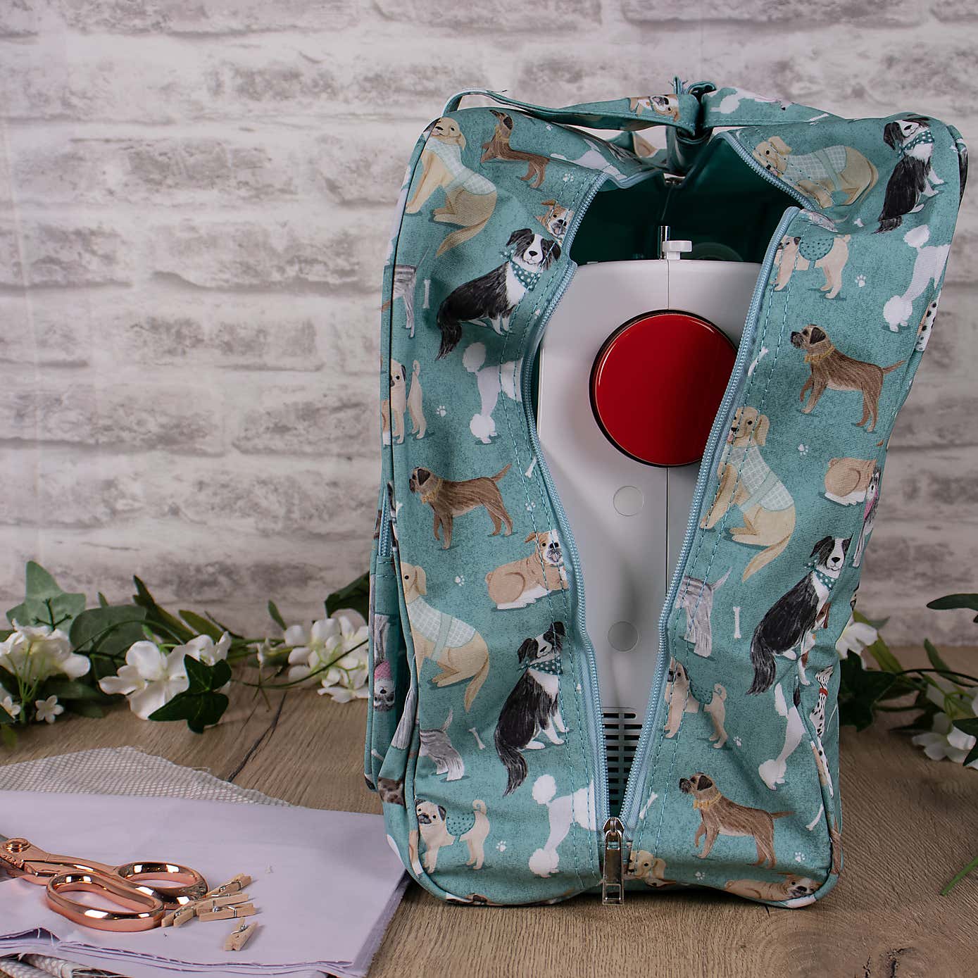 Blue Scotty Dogs Sewing Machine Bag