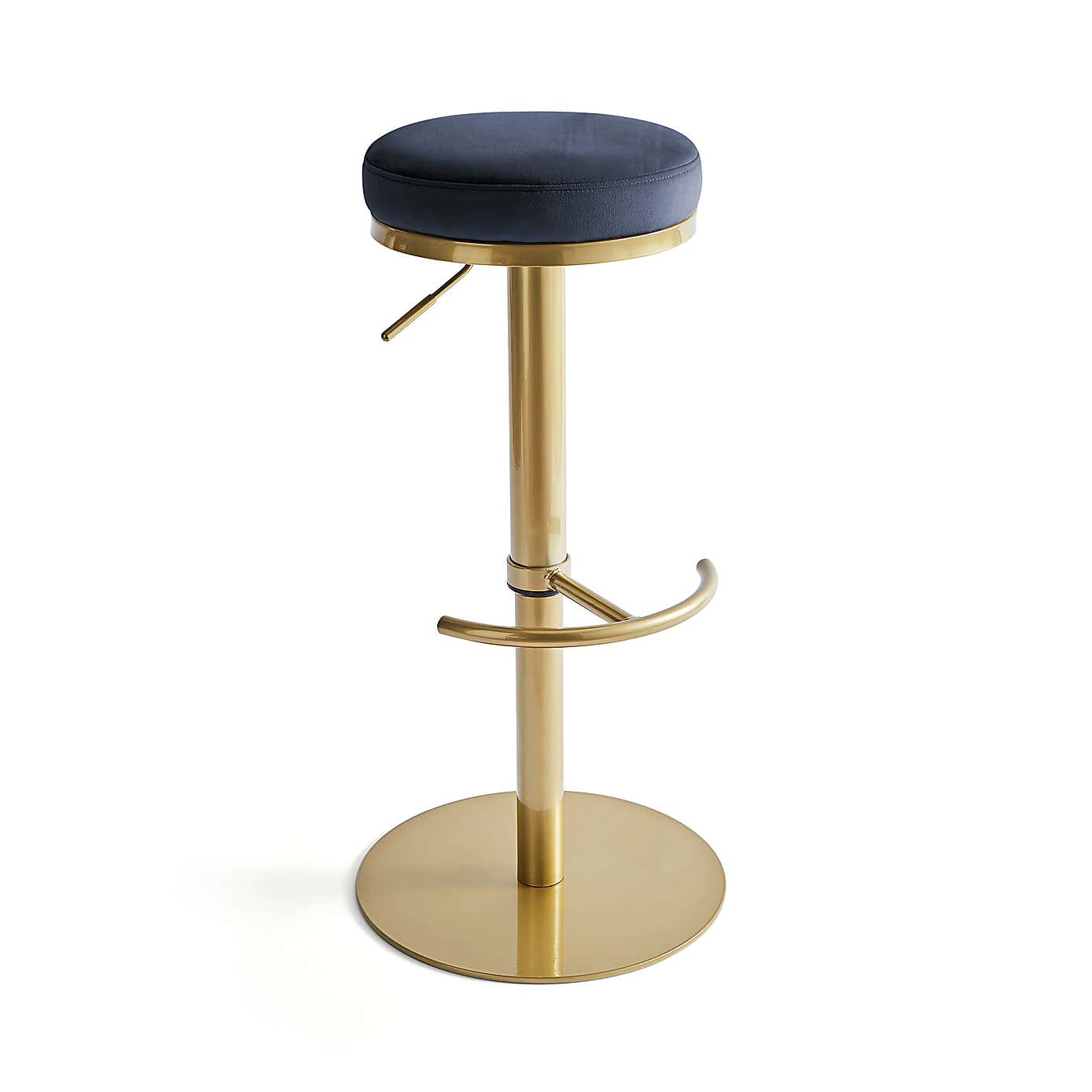 Jesper Adjustable Height Bar Stool, Velvet