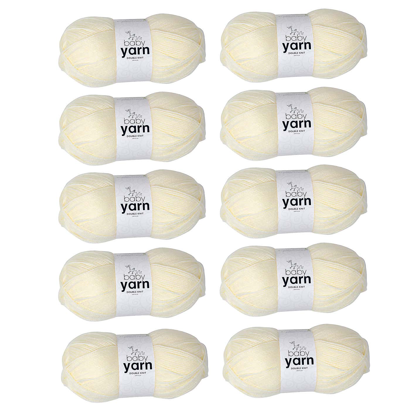 Pack of 10 DK Baby Yarn 100g Balls