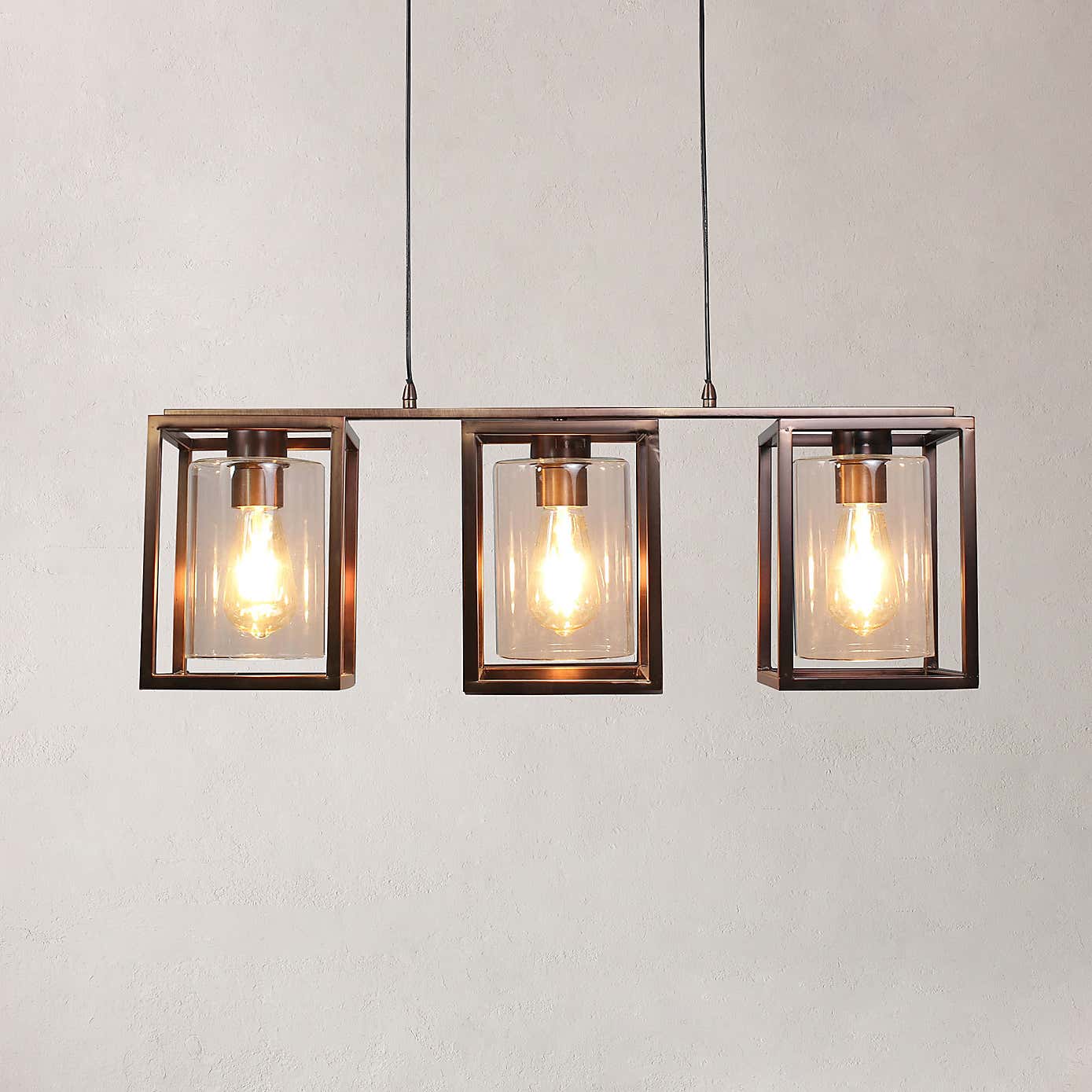 London Industrial 3 Light Diner Ceiling Fitting