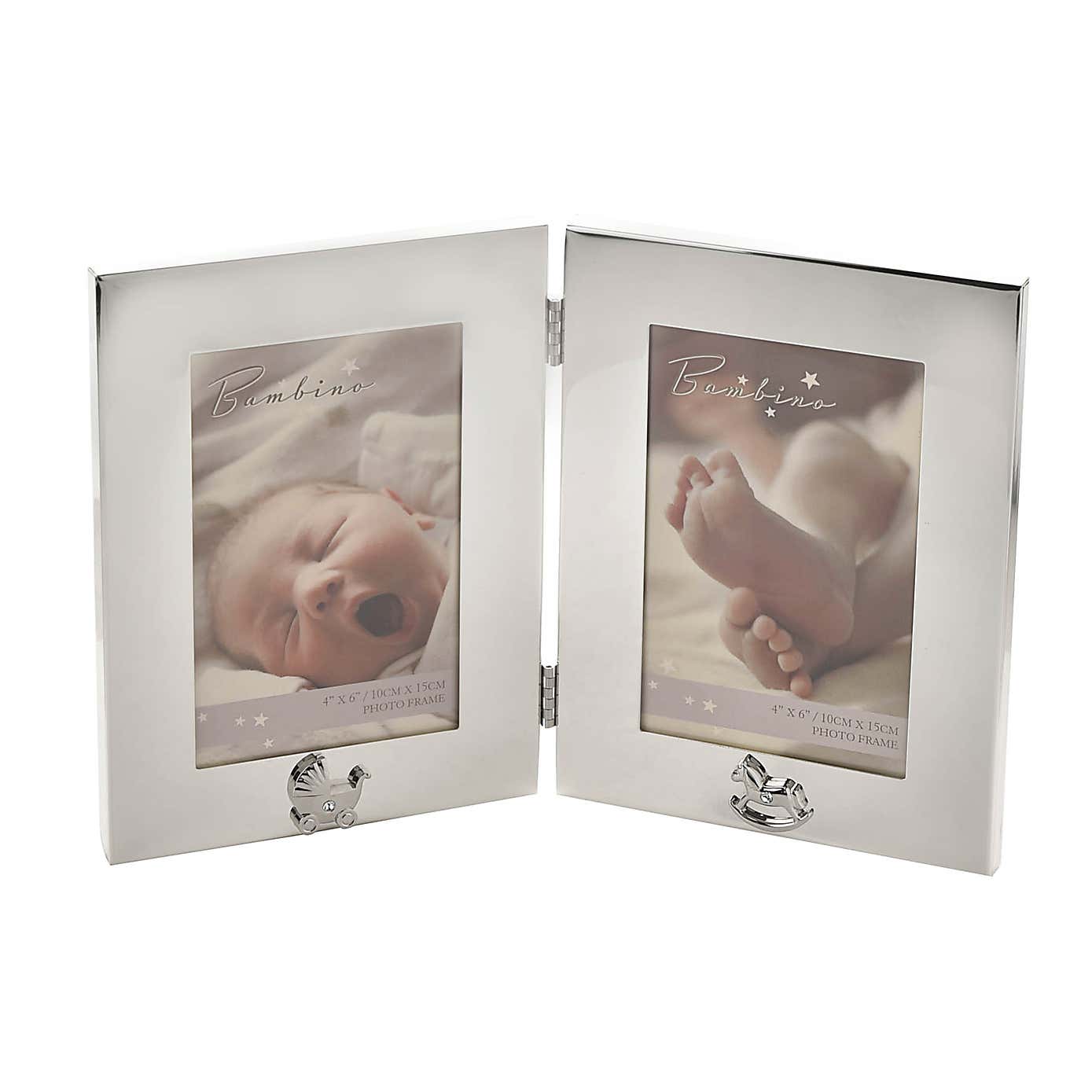 Bambino Silver Plated Double Photo Frame