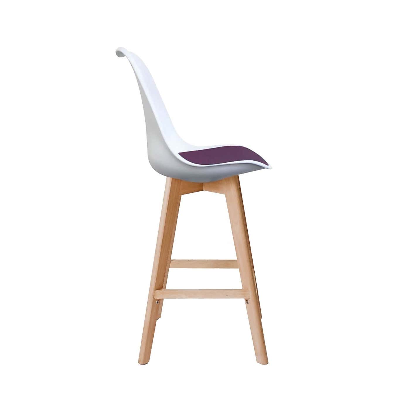 Fusion Living Soho White Plastic Bar Stool