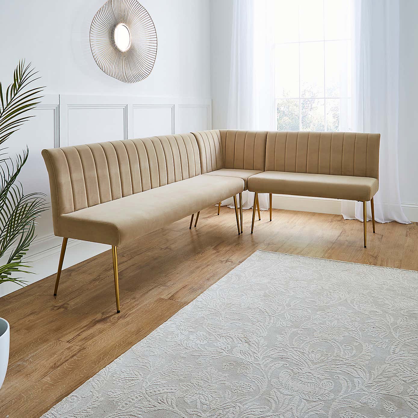 Kendall Velvet Corner Bench