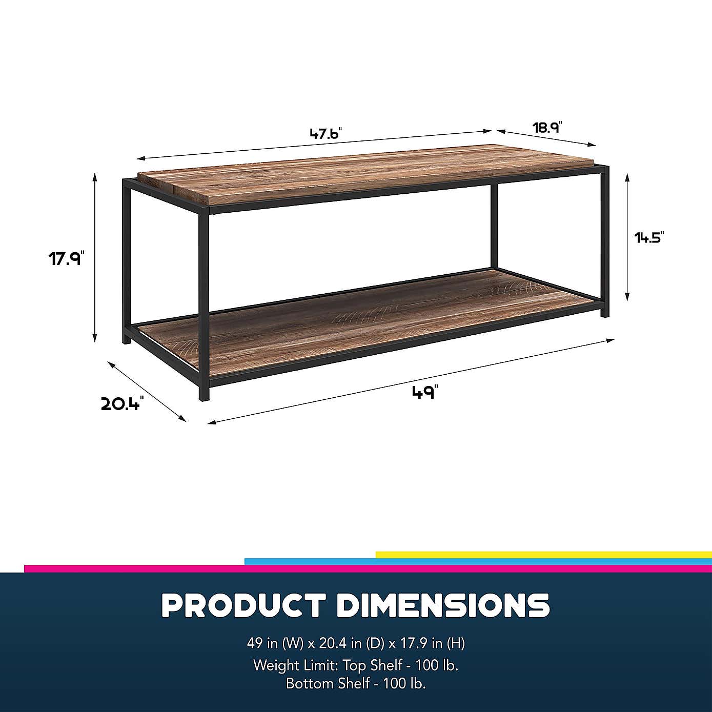 Quincy Coffee Table, Weathered Oak