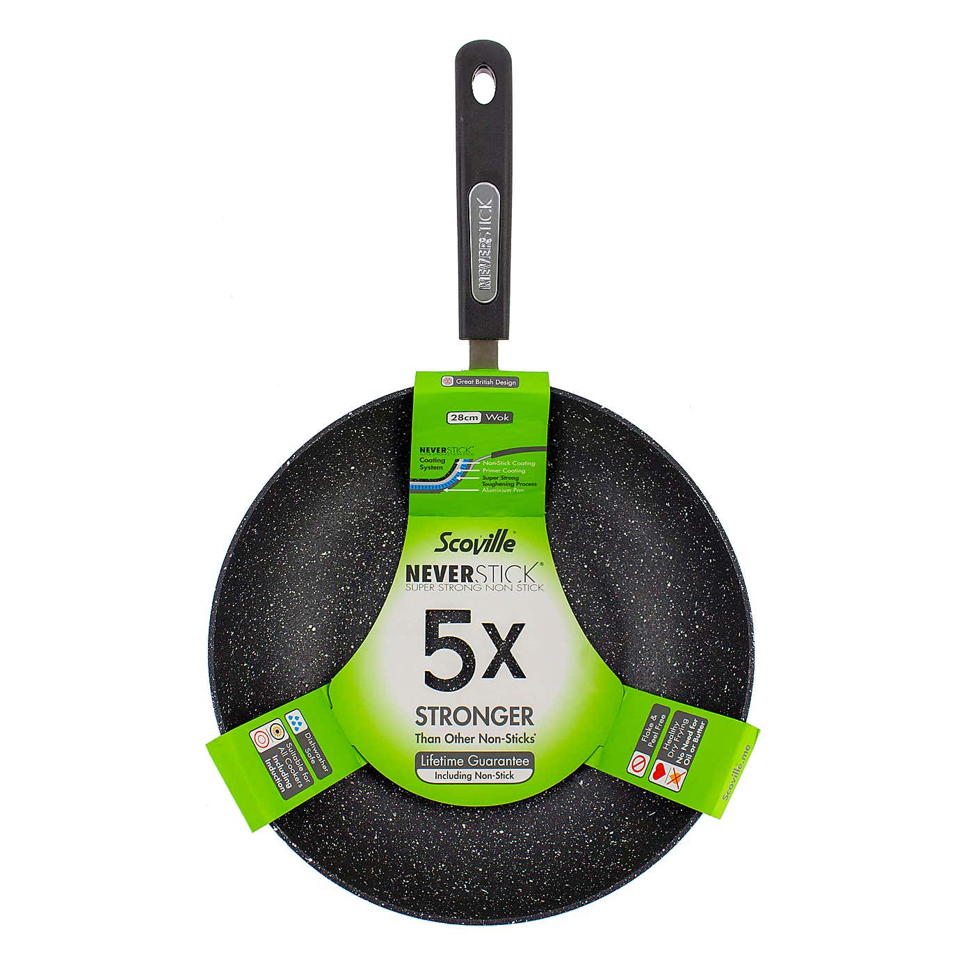 Scoville Neverstick Non-stick Aluminium Wok, 28cm