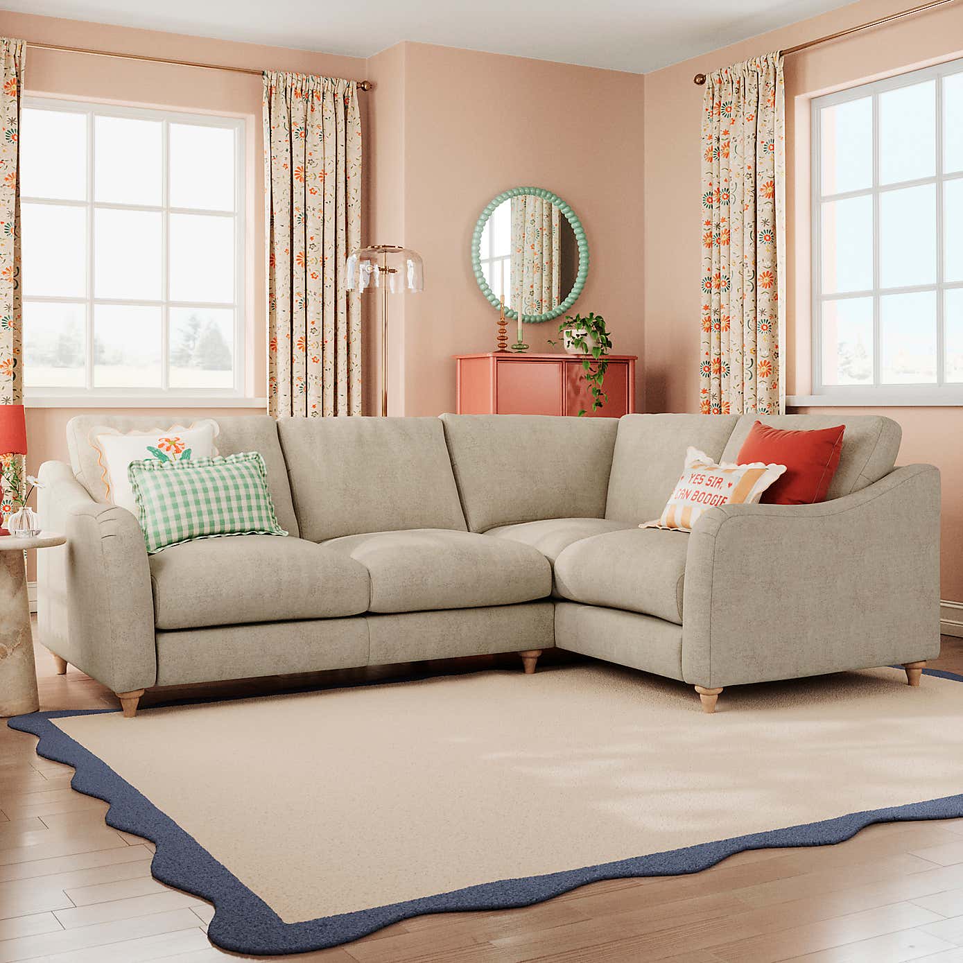 Hattie Tonal Plush Chenille Corner Sofa