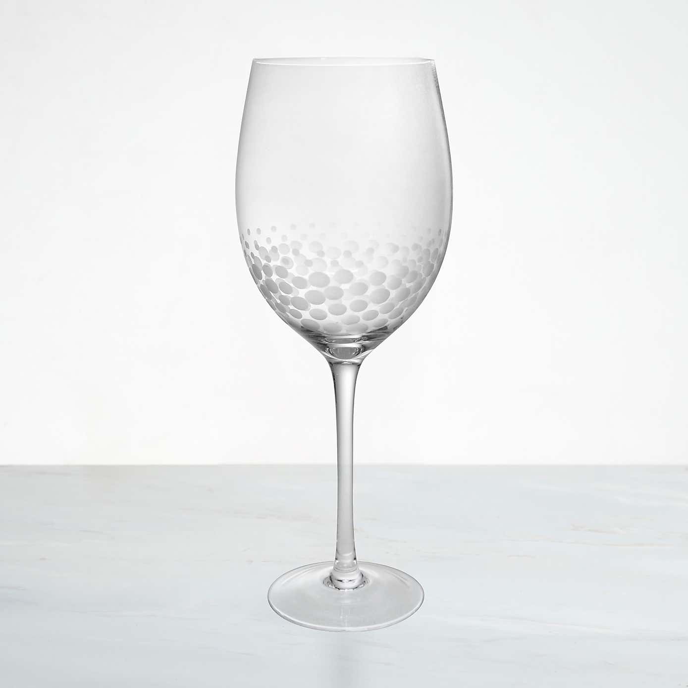Spot Etched Wine Glass