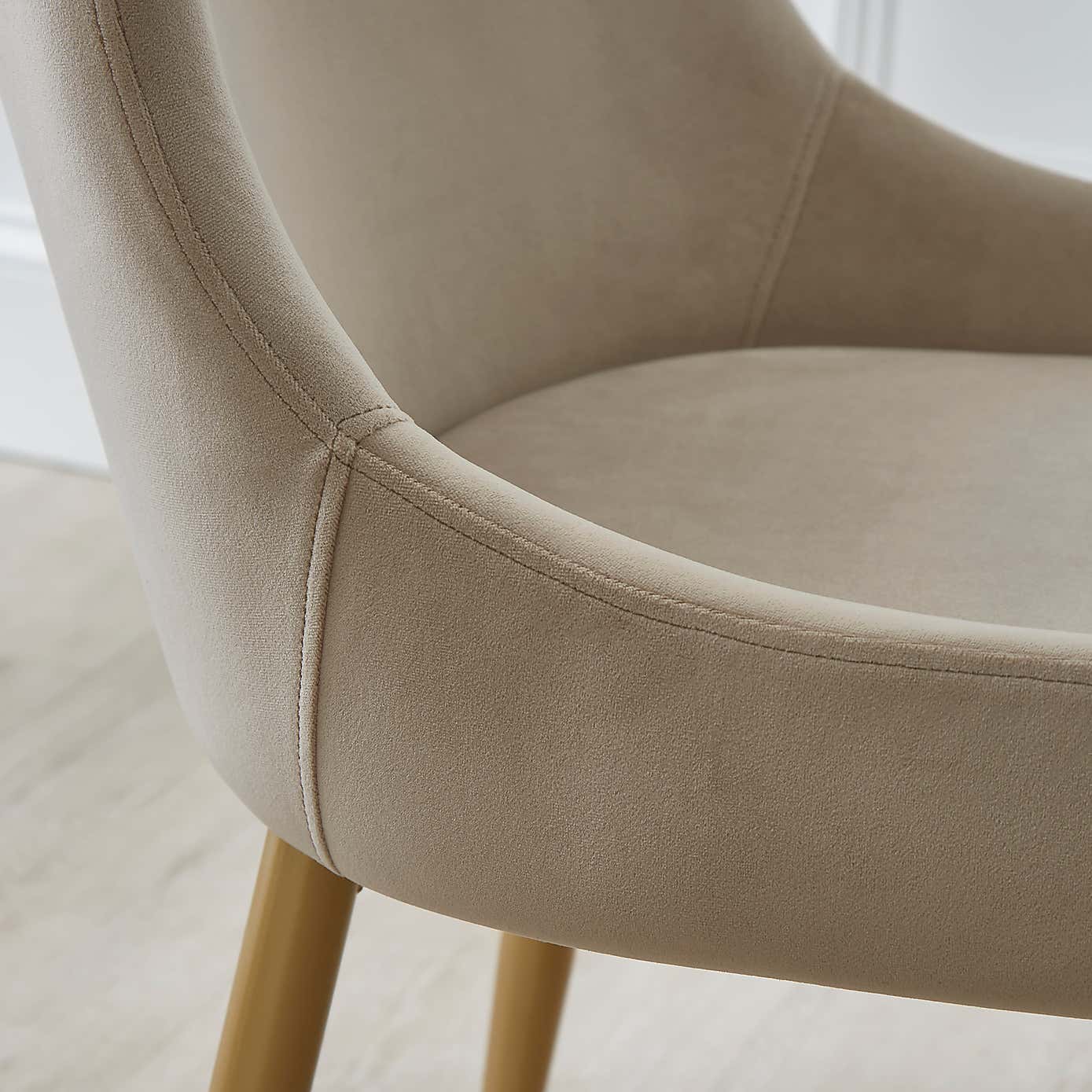 Montreal Set of 2 Dining Chairs, Mink Velvet