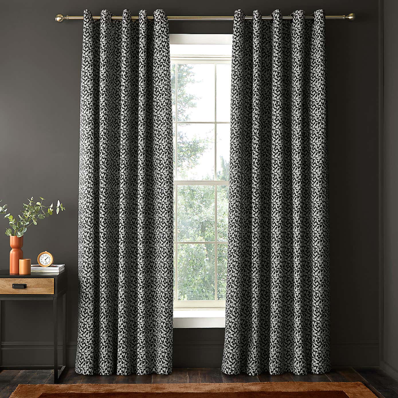 Valter Mino Geometric Blackout Eyelet Curtains
