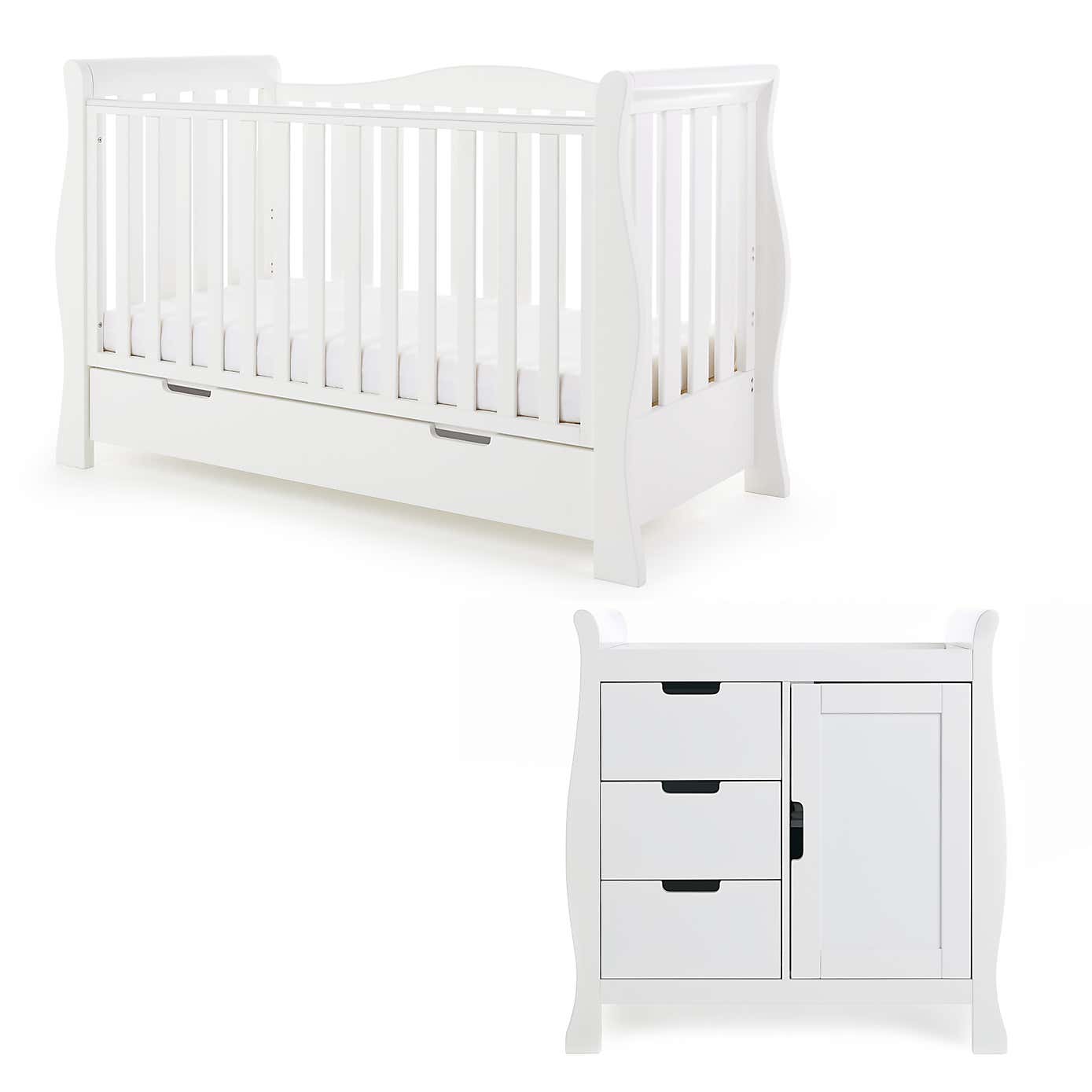 OBaby Stamford Luxe 2 Piece Nursery Room Set, Pine