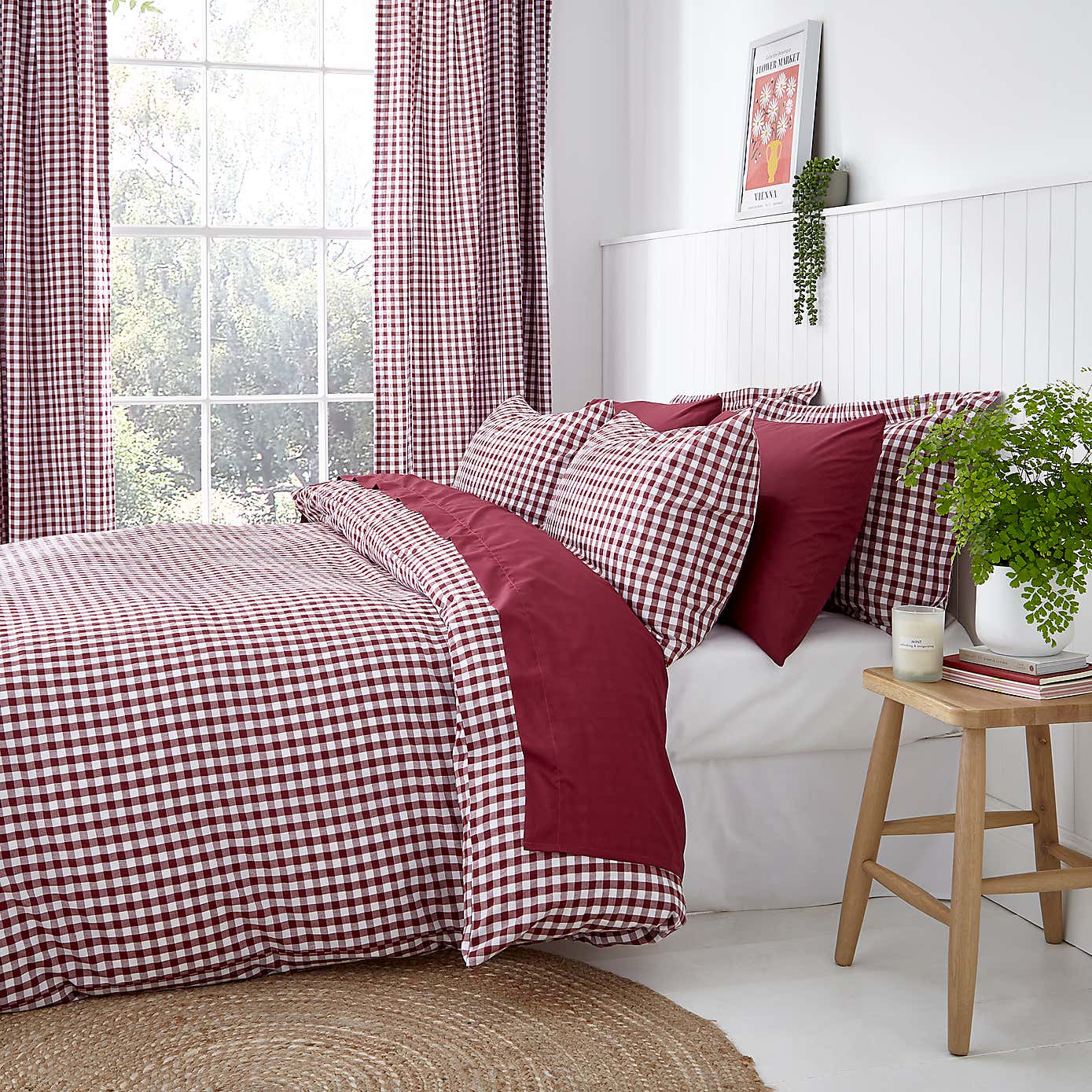 Portloe Woven Gingham Duvet Cover & Pillowcase Set