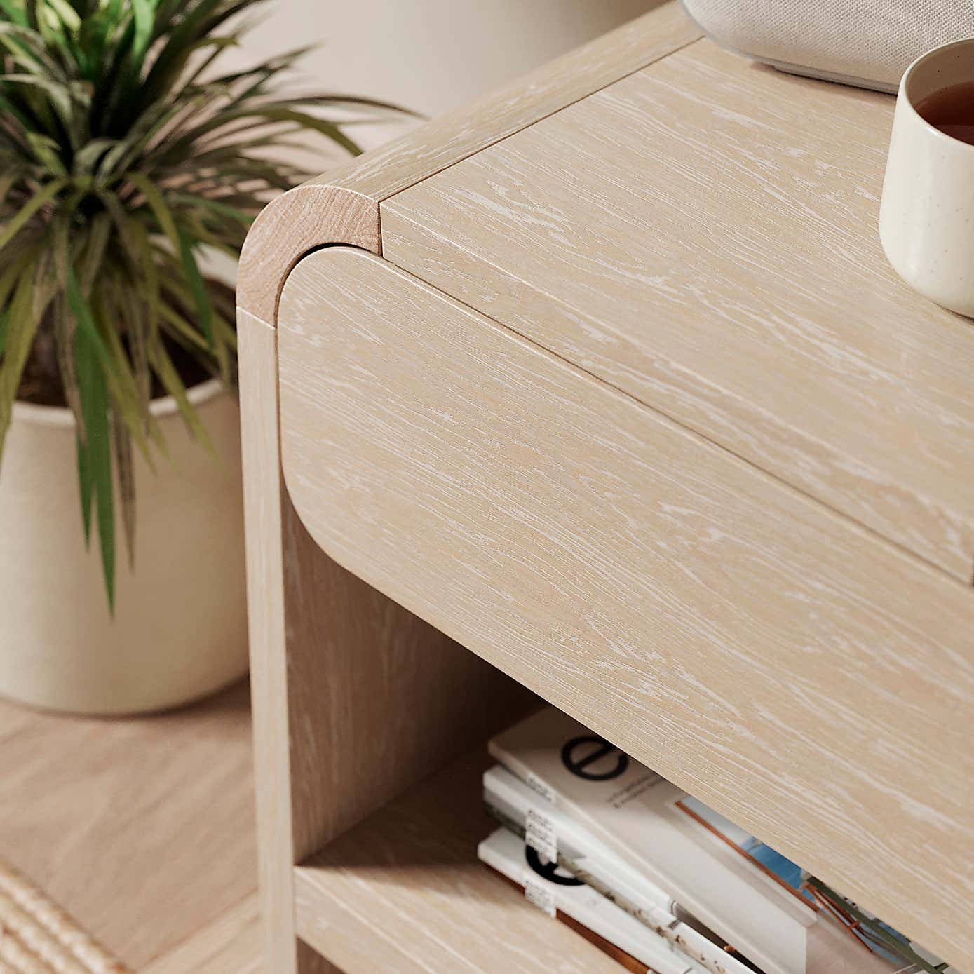 Bennett 1 Drawer Bedside Table, Light Oak