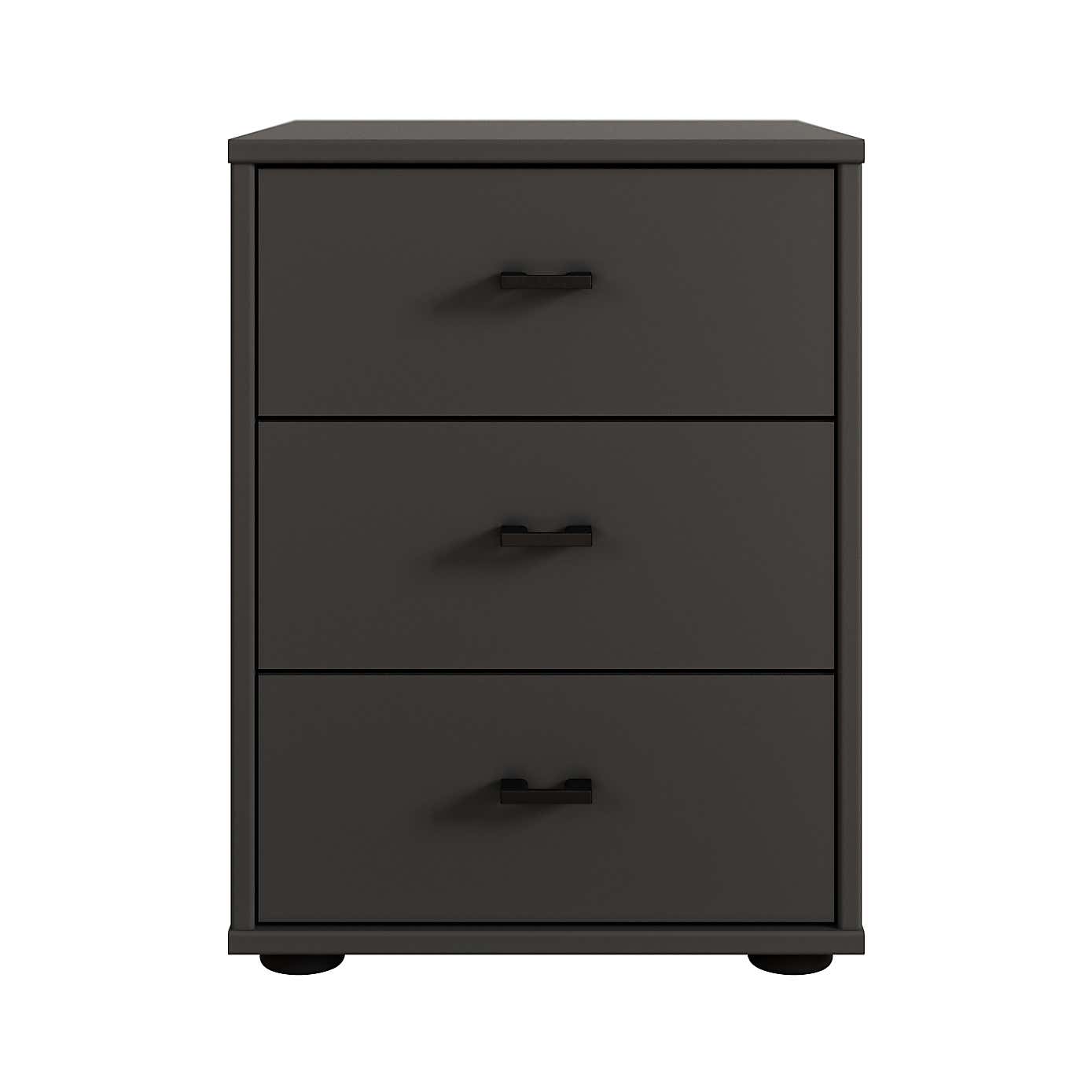 Kahla Matt 3 Drawer Bedside Table