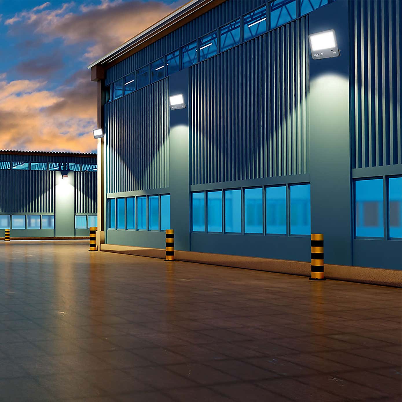 V-TAC 100W LED Floodlight Outdoor Sensor Wall Light