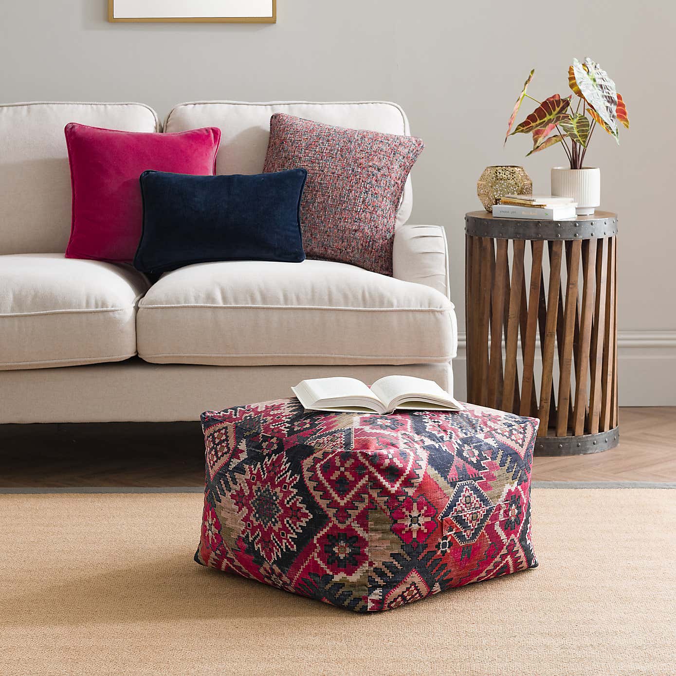 Hester Kilim Cube Pouffe