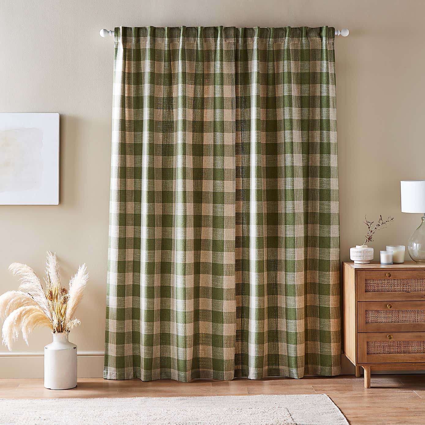 Edited Life Elton Check Unlined Tab Top Curtains