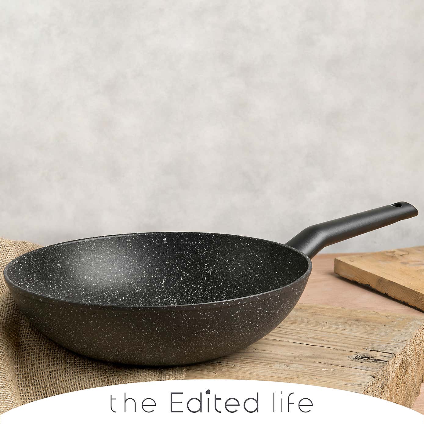 Dunelm Non-Stick Recycled Aluminium Stir Fry Pan, 28cm