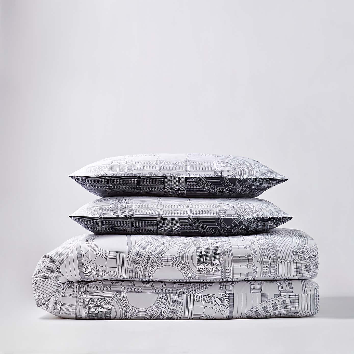 NHM Waterhouse Charcoal Duvet Cover and Pillowcase Set