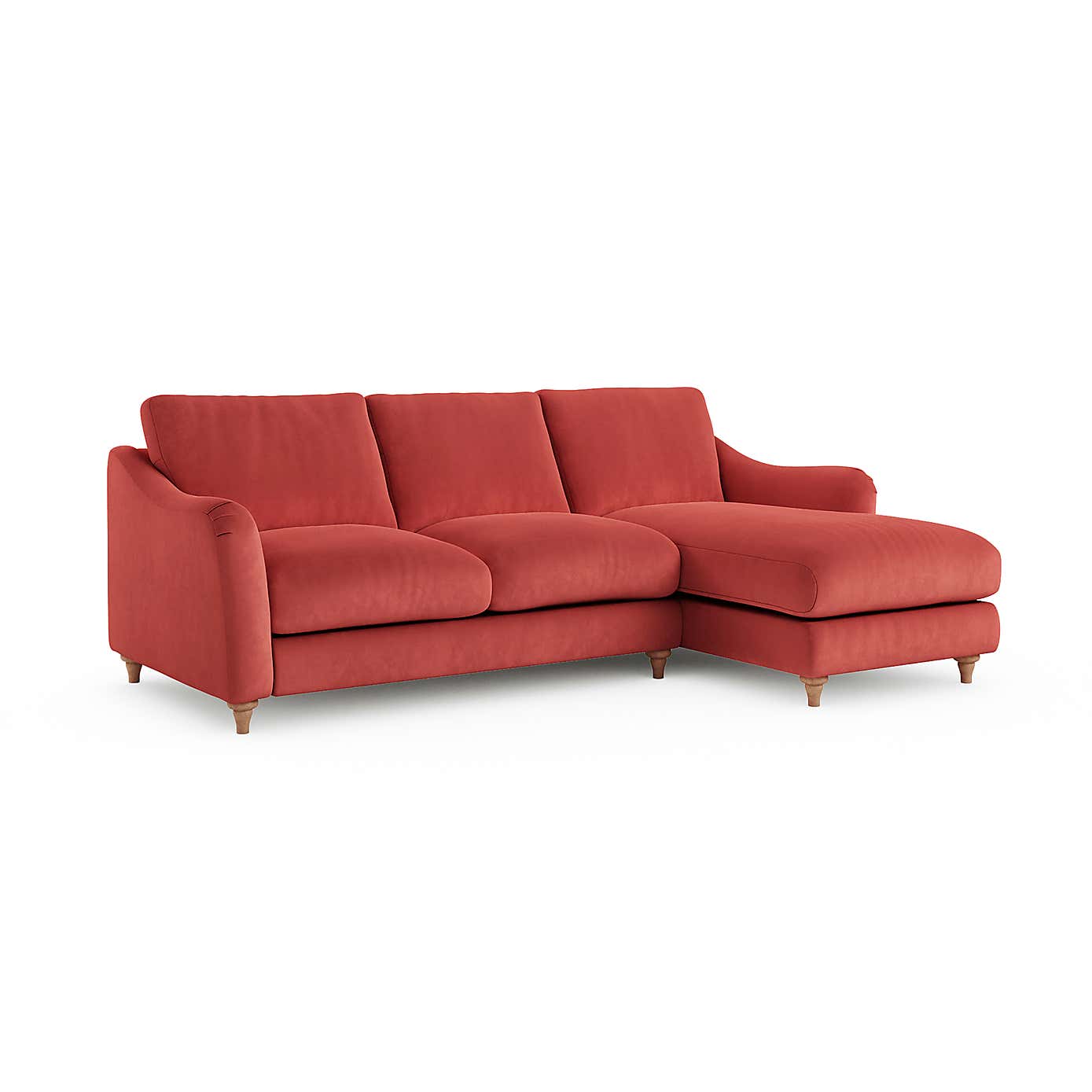 Hattie Matte Plush Velvet Corner Chaise Sofa