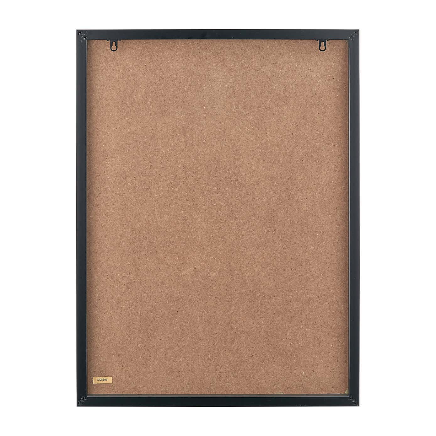 Black Stripe Pattern Natural Framed Canvas