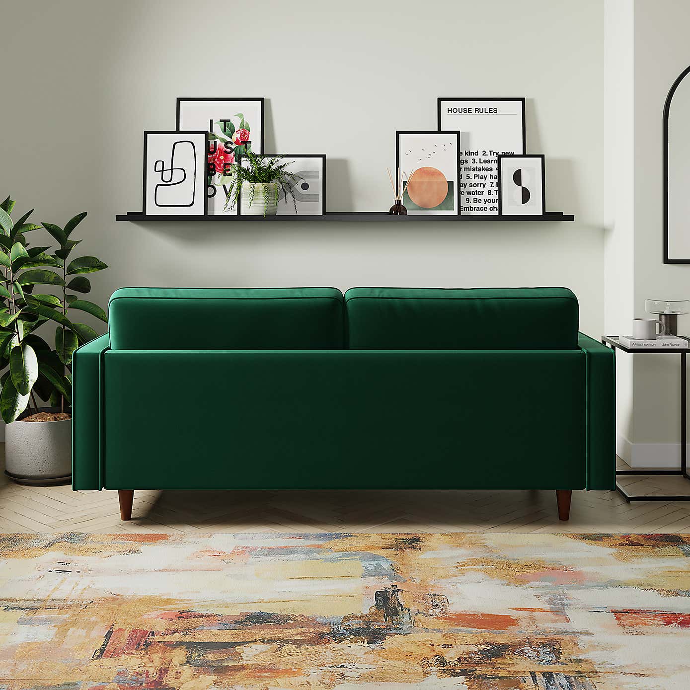 Zoe Plain Velvet 3 Seater Sofa