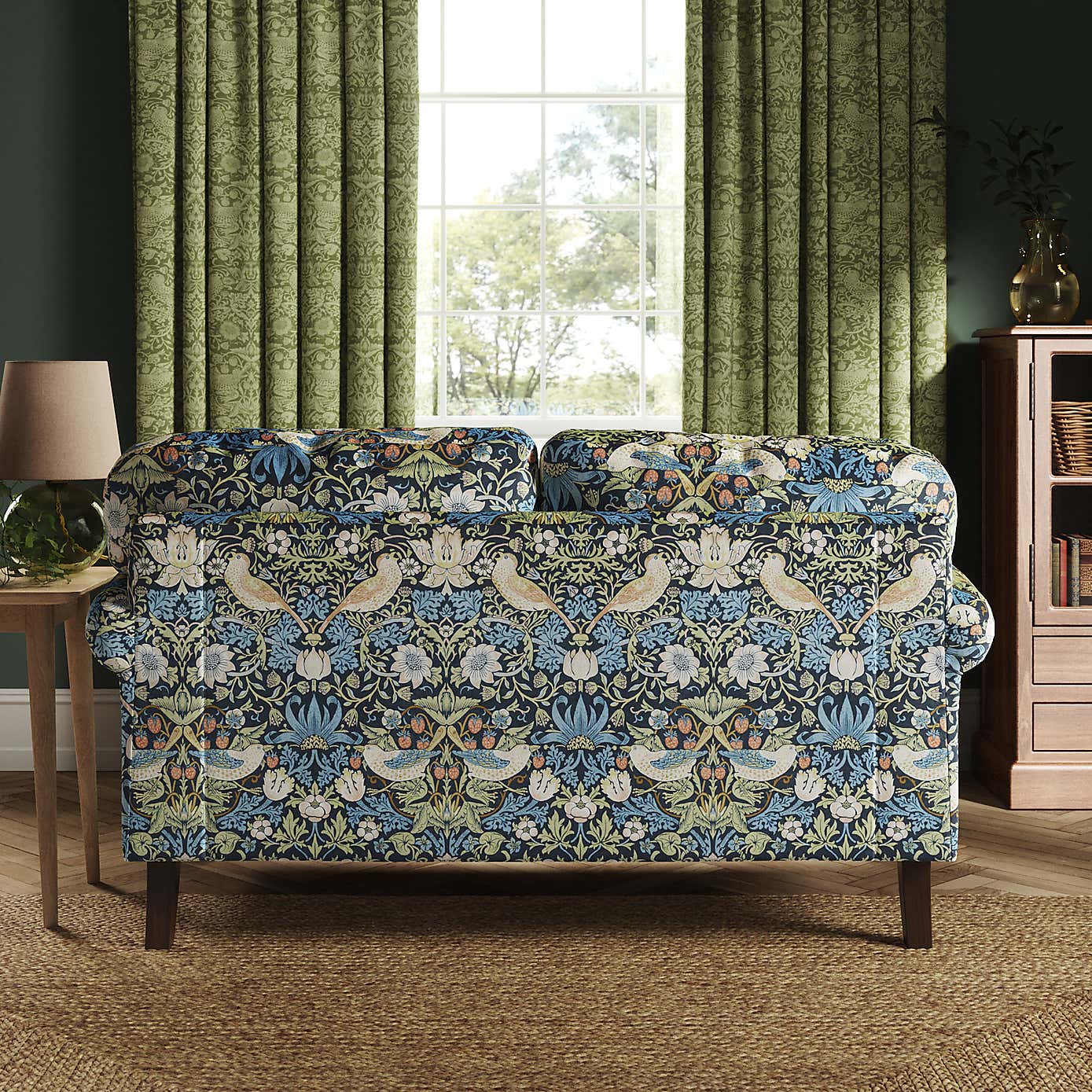 William Morris Strawberry Thief Velvet Fabric Sample