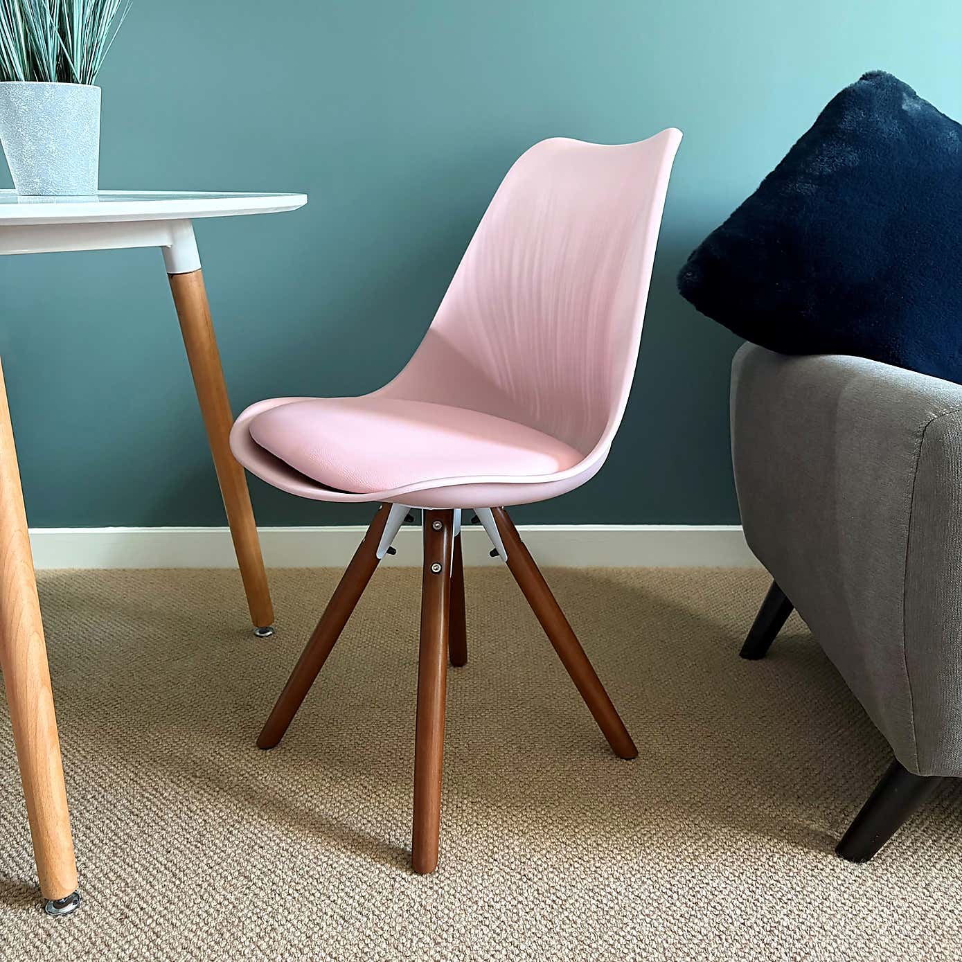 Fusion Living Soho Plastic Dining Chair with Pyramid Legs