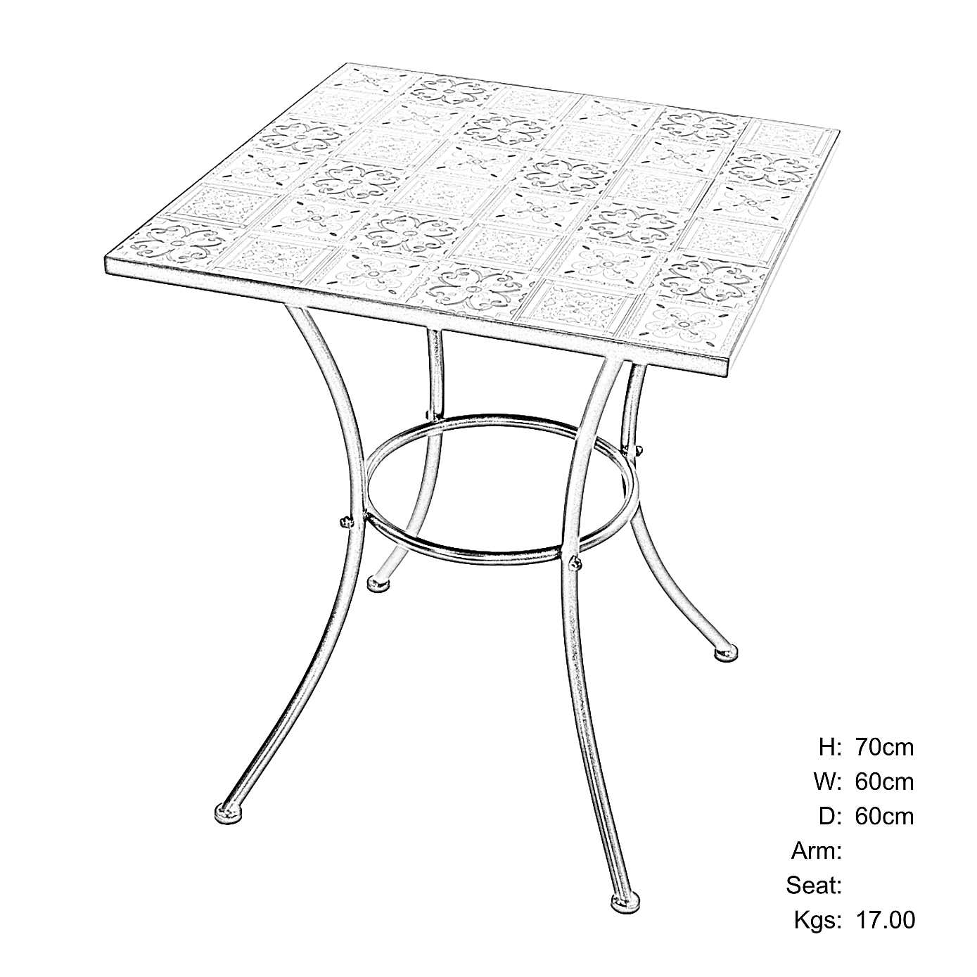 Summer Terrace Torrington Square Patio Table with 4 Springdale Chairs
