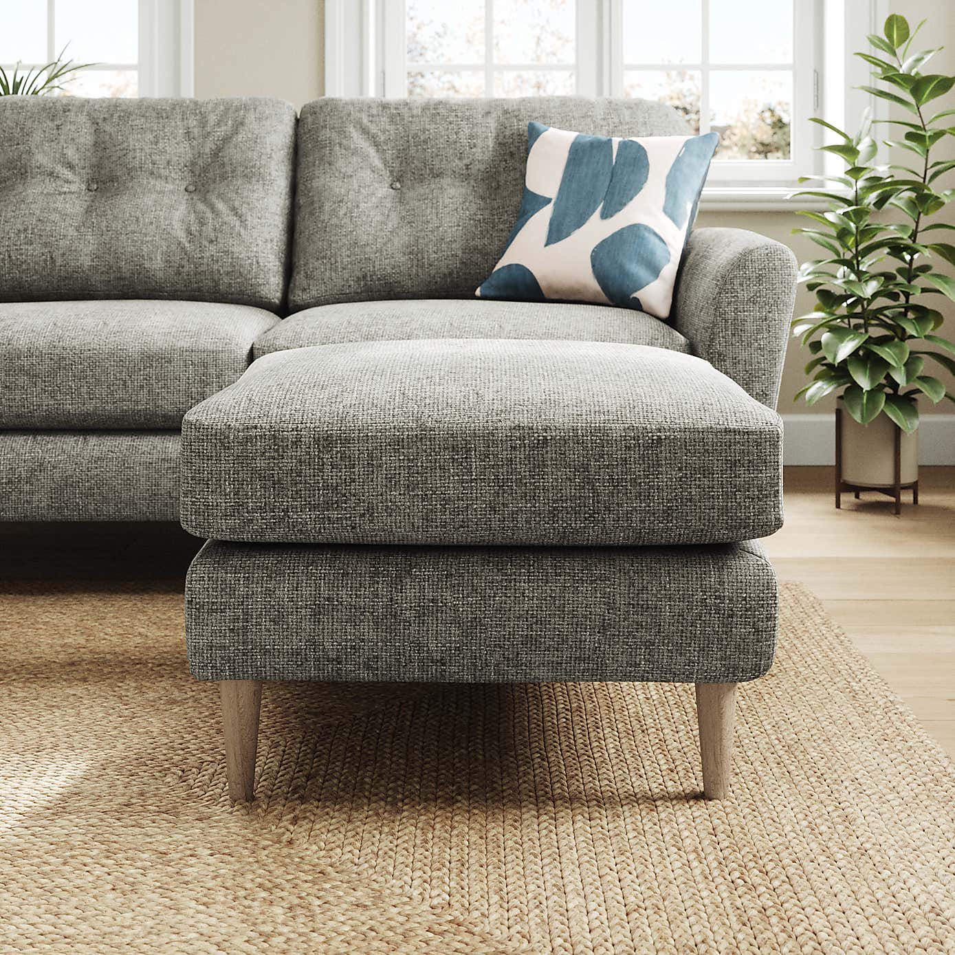 Sven Chunky Chenille Footstool