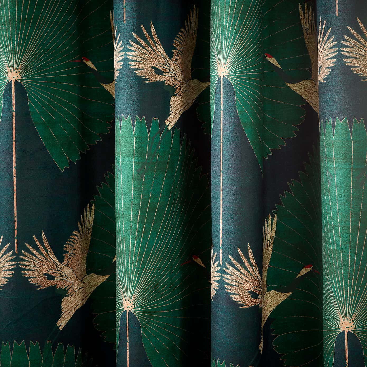 Luxe Crane Velour Eyelet Curtains