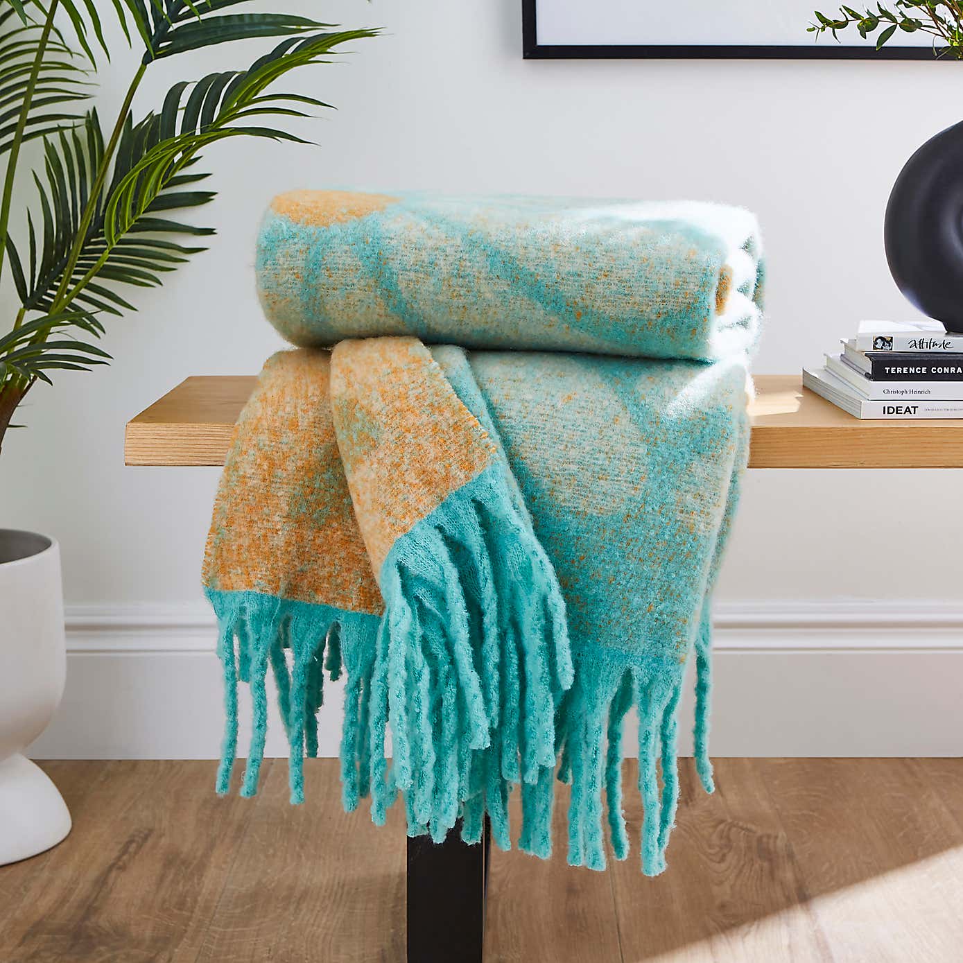 Retro Flower Mohair Throw 130cm x 180cm