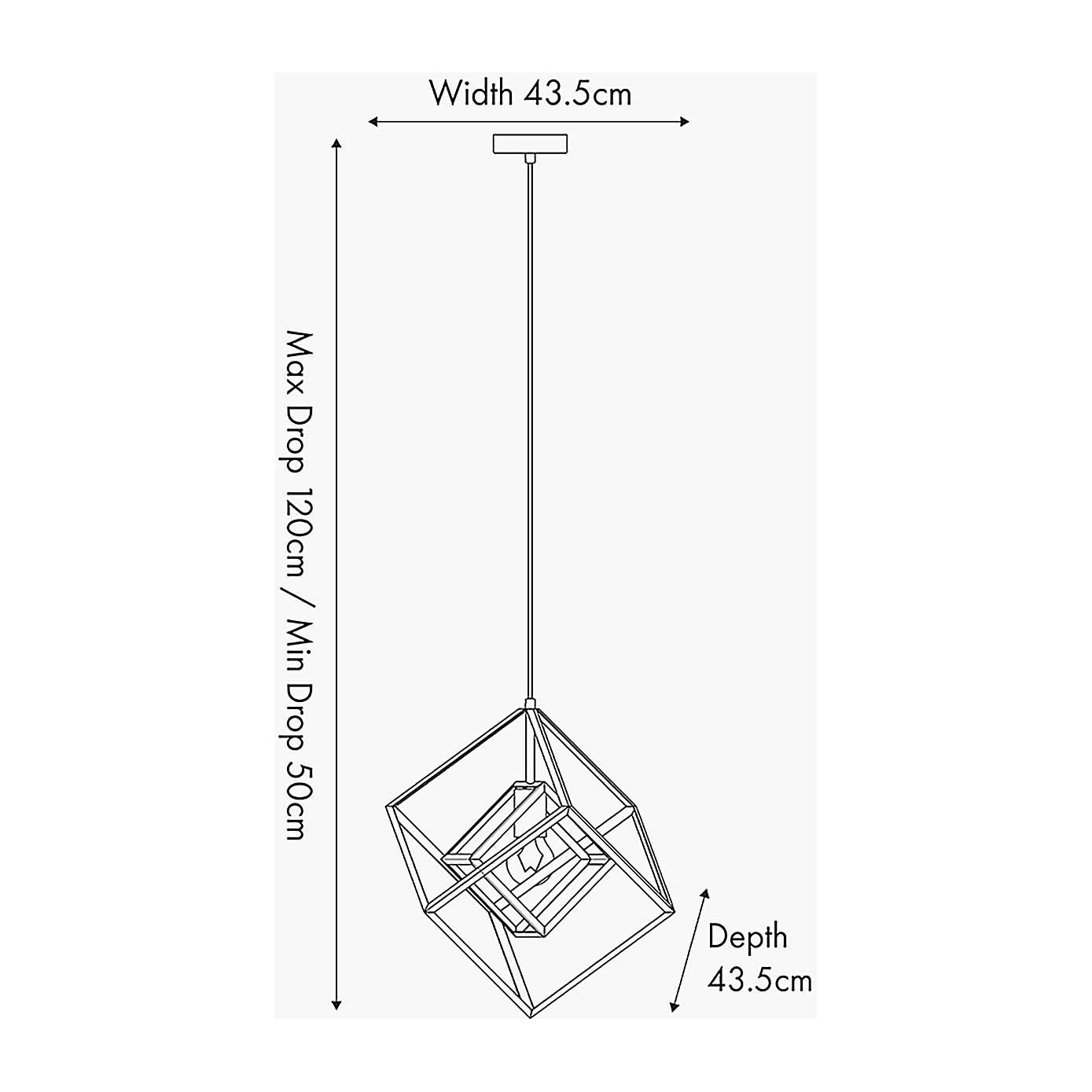 Alessio Metal Cube Pendant, Nickel