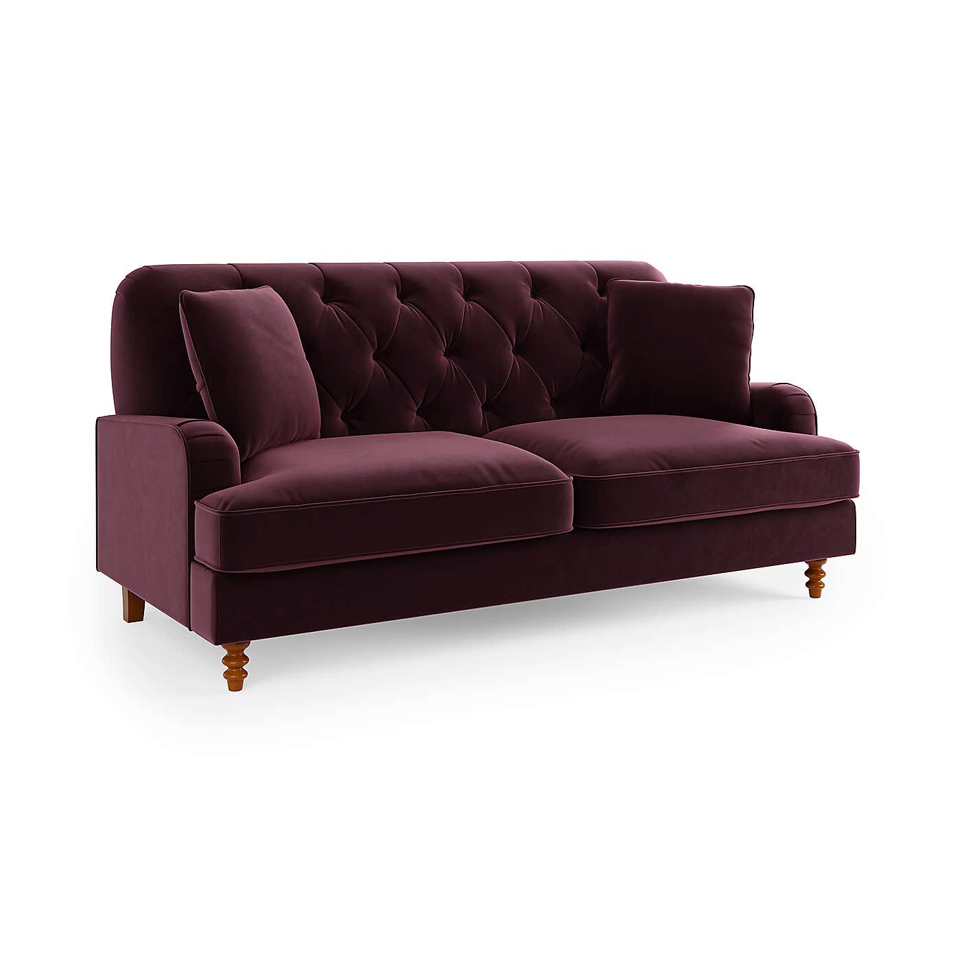 Beatrice Velvet Buttoned 3 Seater Double Sofa Bed