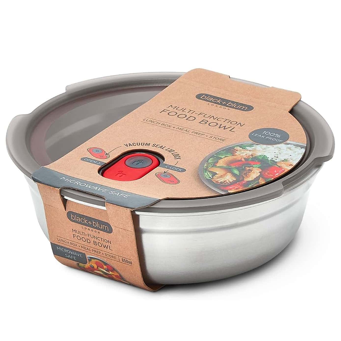 Black and Blum Steel Food Bowl