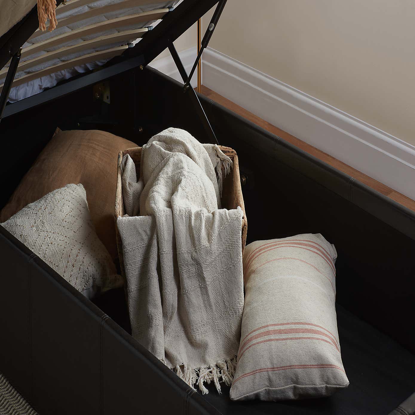 Berlin Faux Leather Ottoman Bed Frame