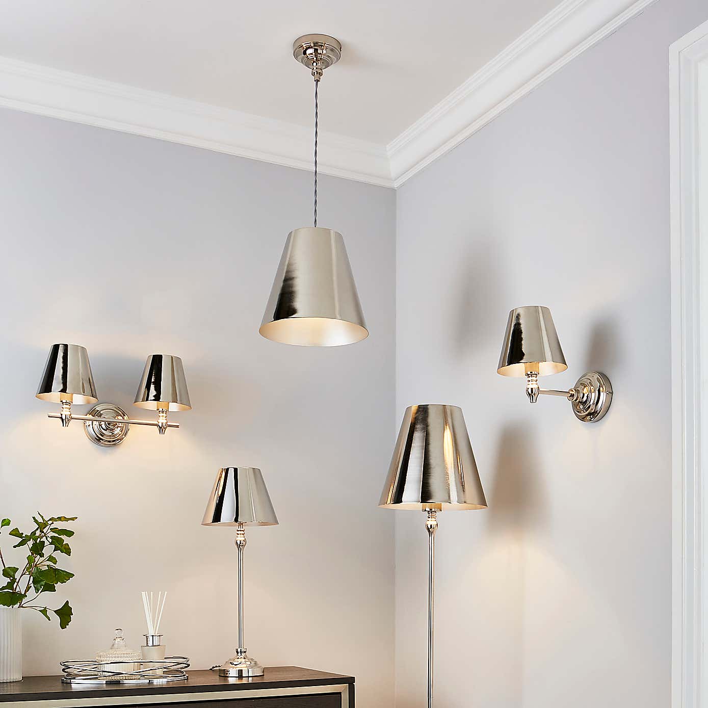 Dorma Bedford Nickel 1 Light Ceiling Fitting