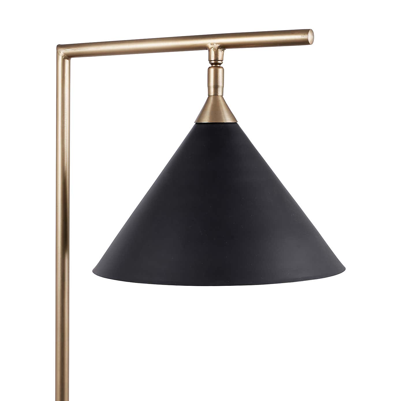 Zeta Matt Black and Antique Brass Floor Lamp