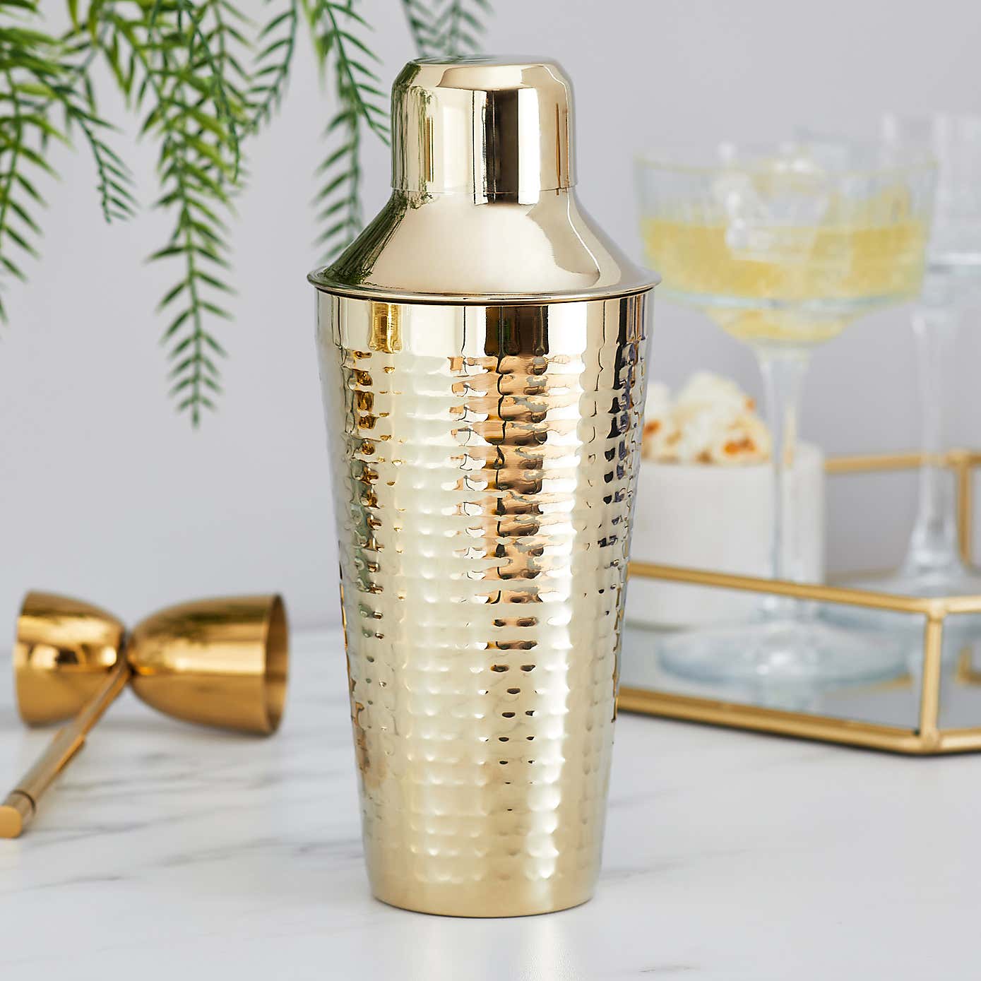 Gold Hammered Cocktail Shaker