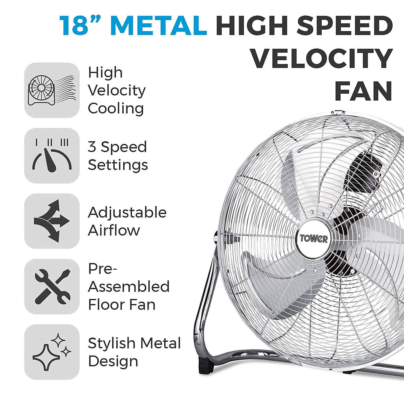 Tower Velocity 18" Floor Fan