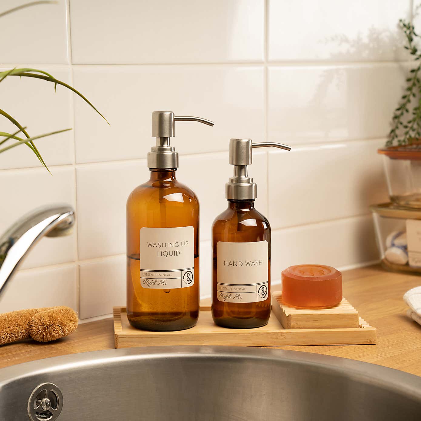 &Again Bamboo Soap Dish Caddy Set